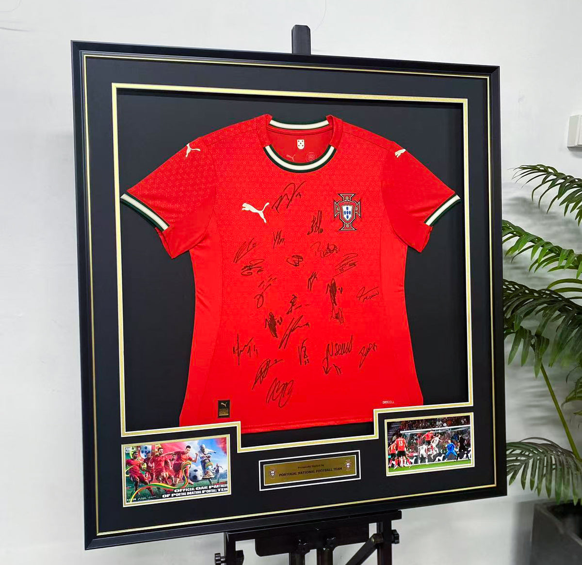 Portugal National Team Multi‑Signed Framed Jersey