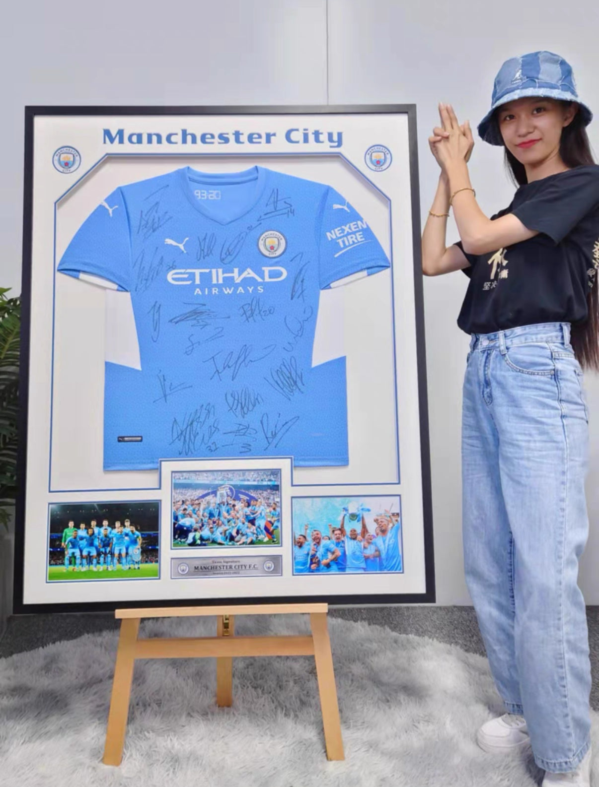 Manchester City Autographed Jersey Jersey Framing