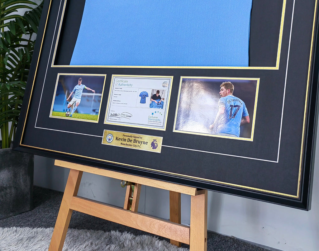 De Bruyne Manchester City FC Autographed Custom Framed Jersey
