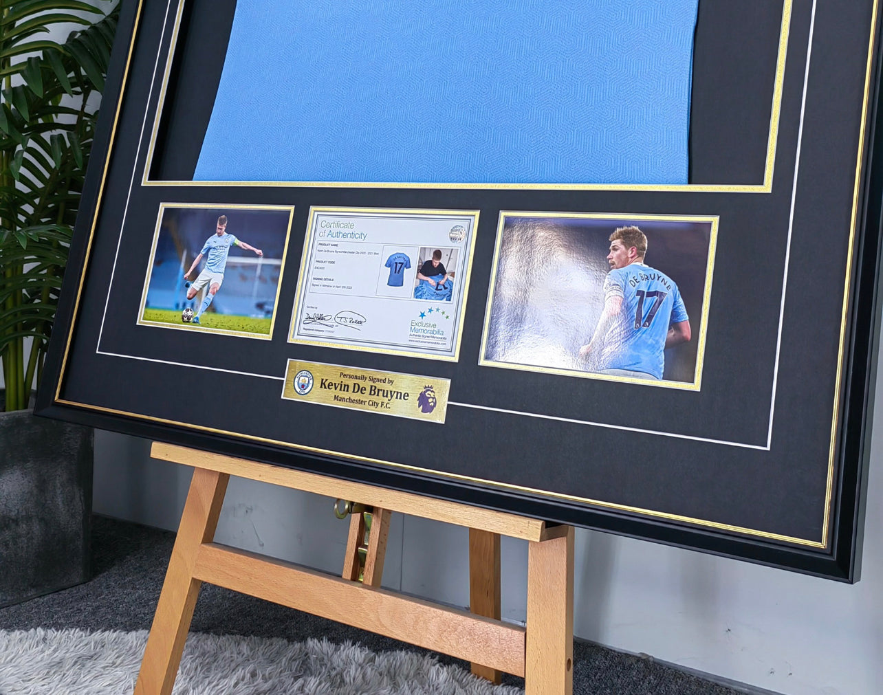 De Bruyne Manchester City FC Autographed Custom Framed Jersey