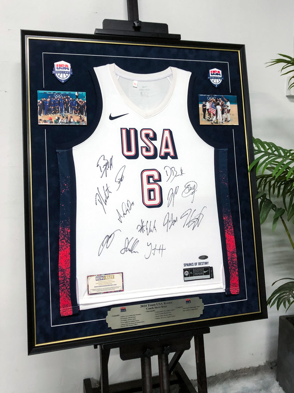 LeBron James USA Team Autographed Custom Framed Jersey