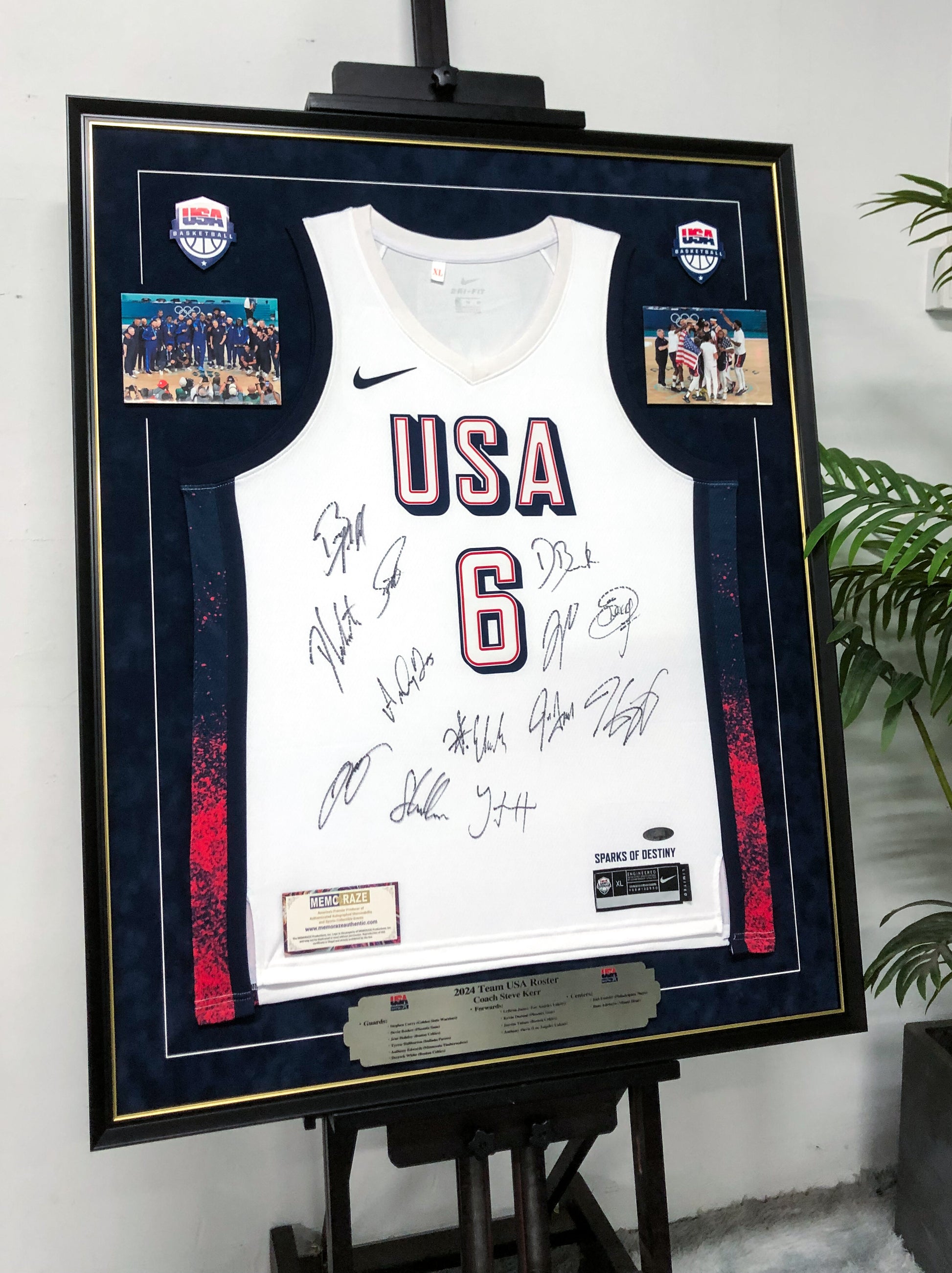 LeBron James USA Team Autographed Custom Framed Jersey