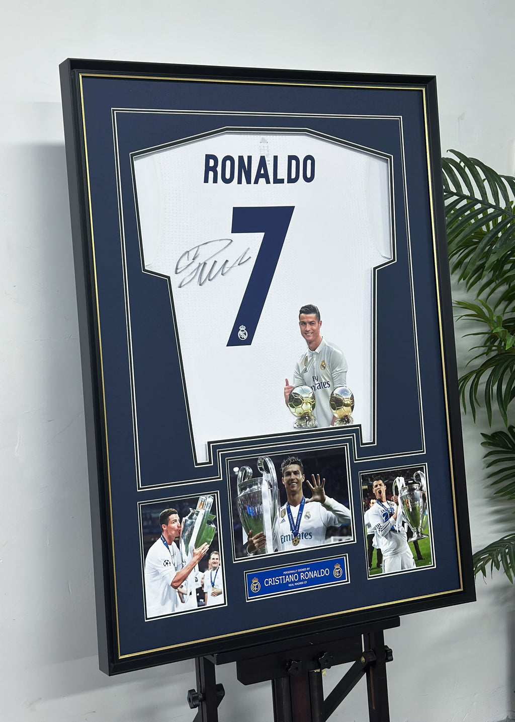 Cristiano Ronaldo Real Madrid #7 Jersey Framed