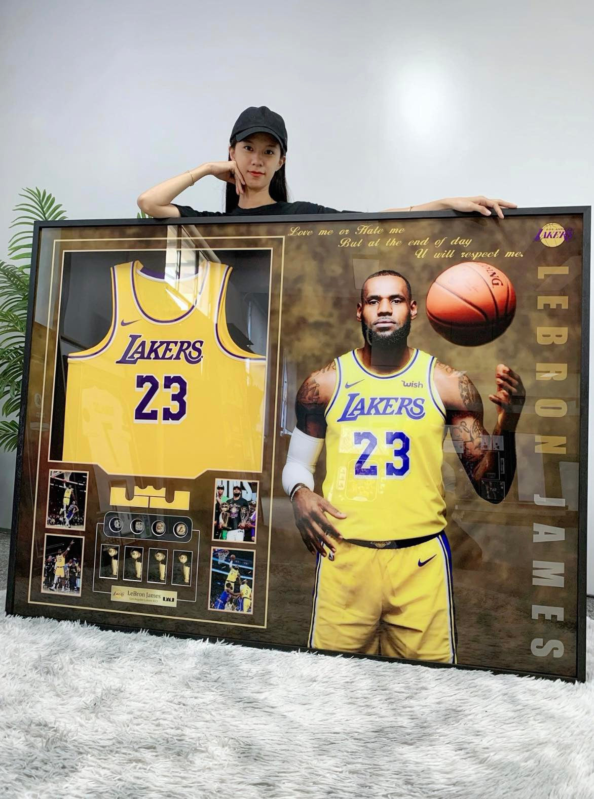 LeBron James Lakers Autographed Jersey Framing | Black Frame Display Case Study