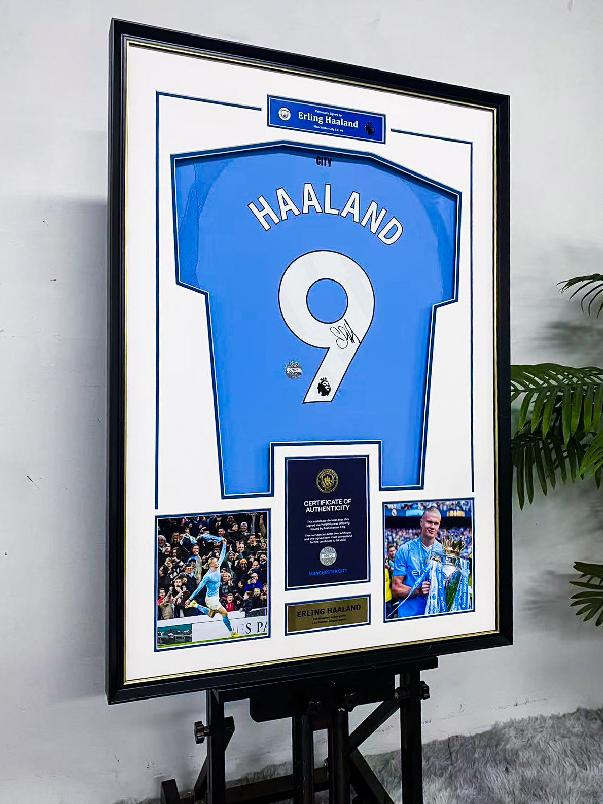 Erling Haaland Manchester City Jersey Framing