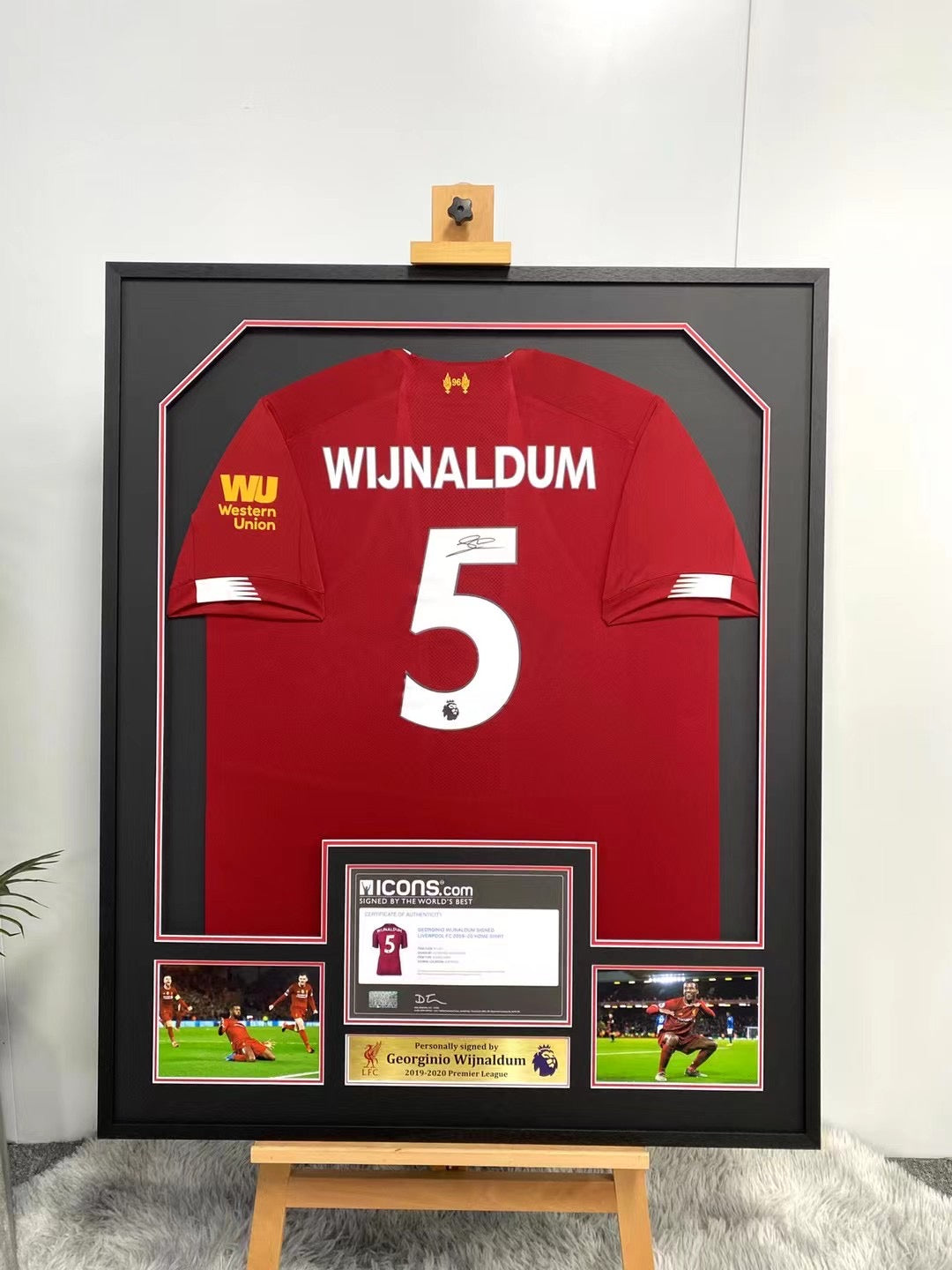Georginio Wijnaldum Liverpool FC Autographed Jersey Standard Framed