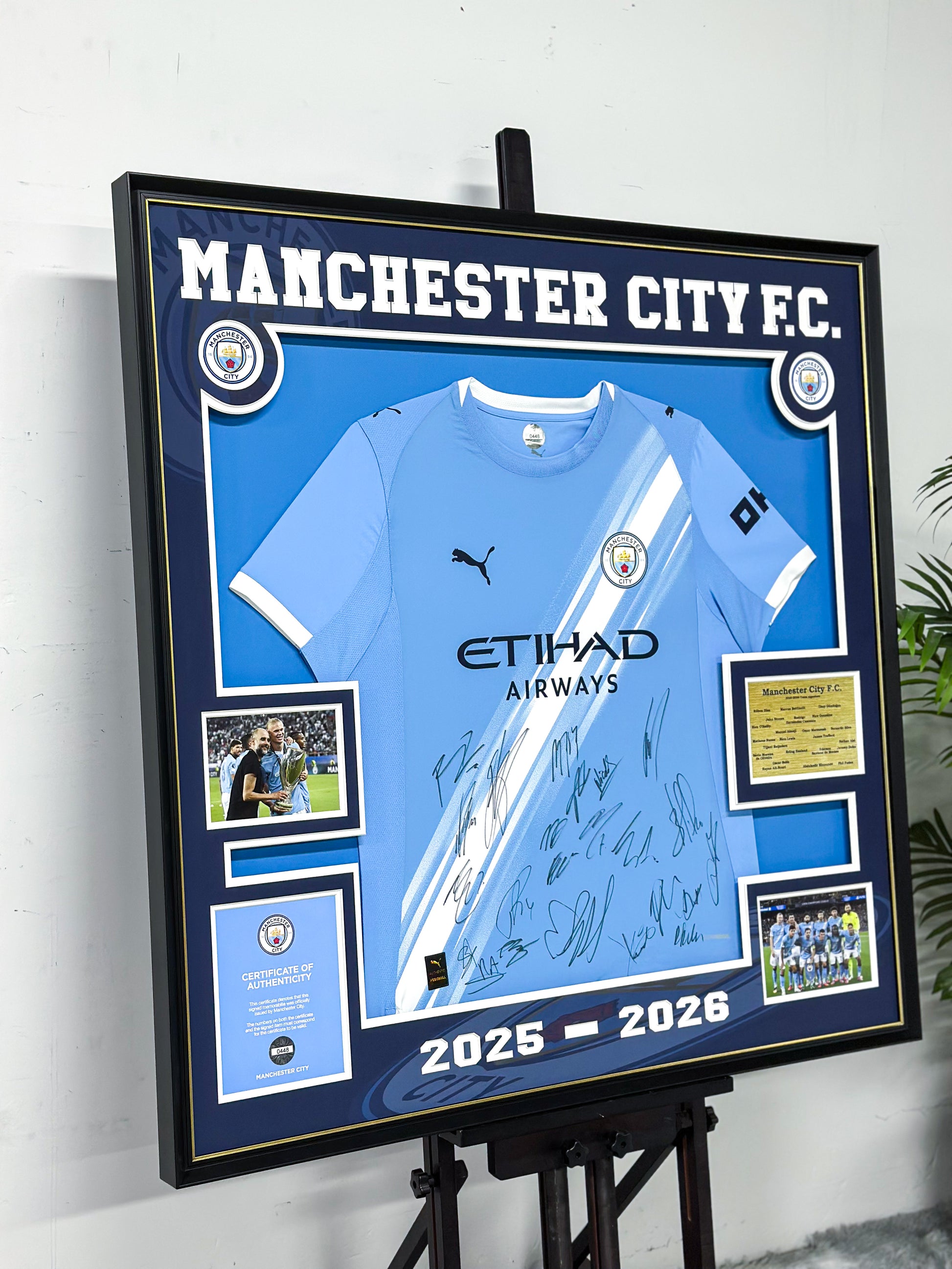 Erling Haaland Manchester City FC Framed Signed Jersey