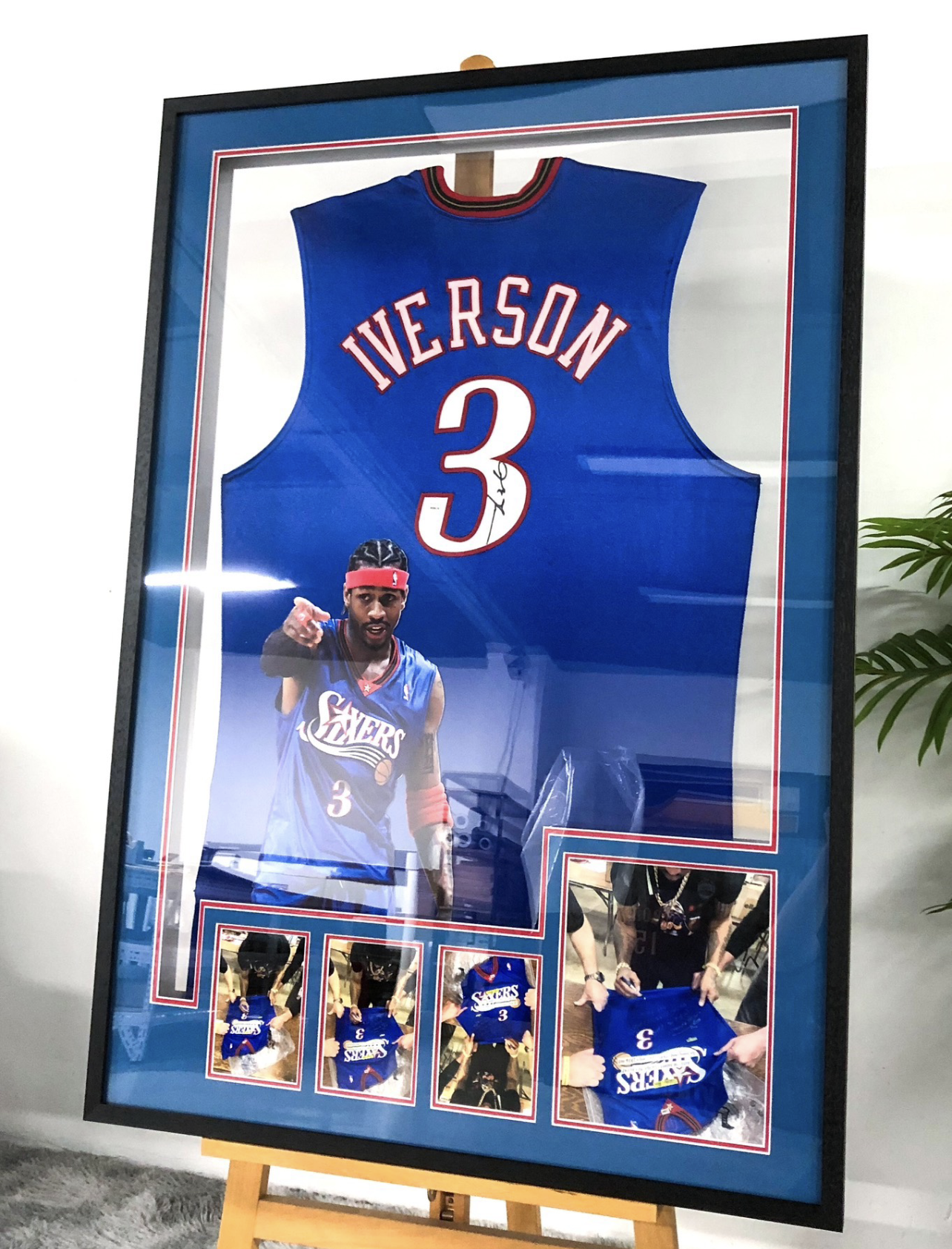 Allen Iverson Philadelphia 76ers Autographed Custom Framed Jersey