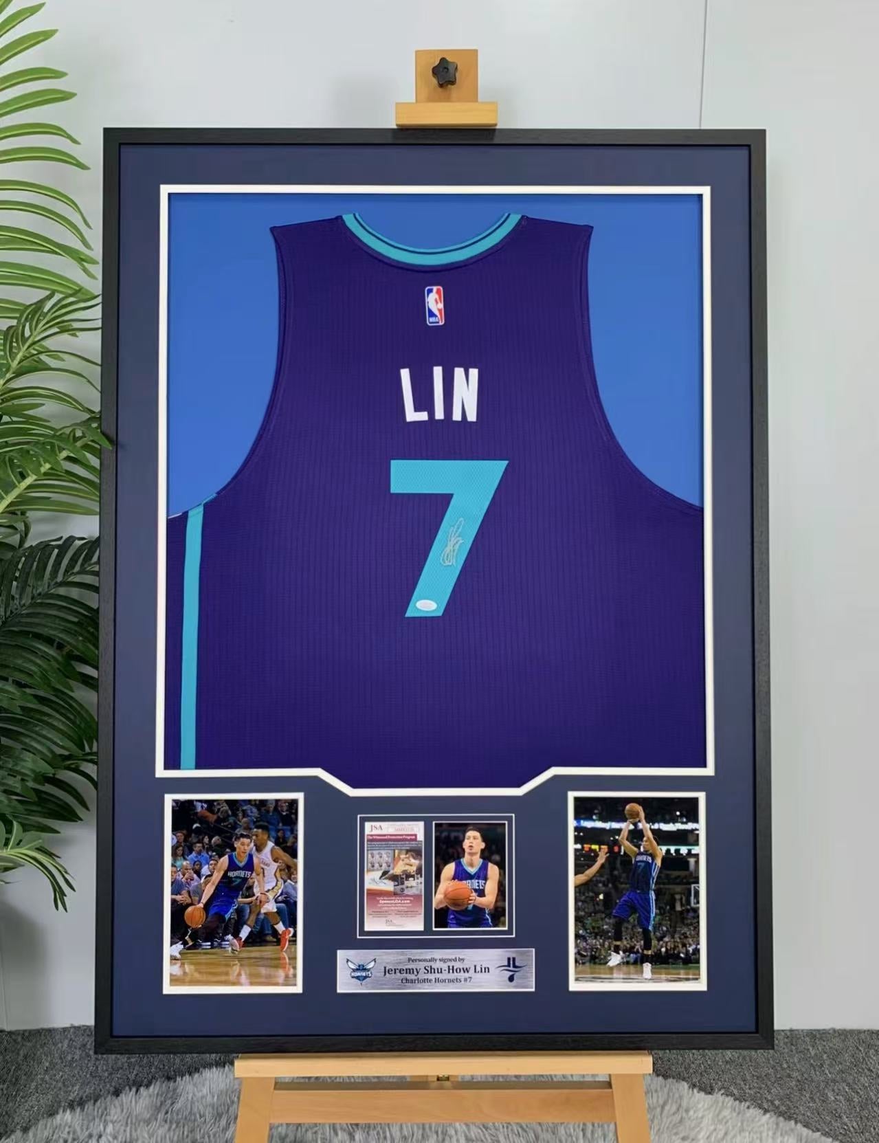 Jeremy Lin Charlotte Hornets Jersey Framing
