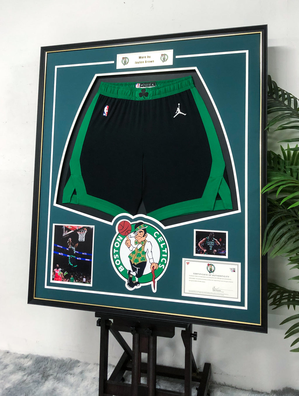 Jaylen Brown Boston Celtics Autographed Shorts Framed