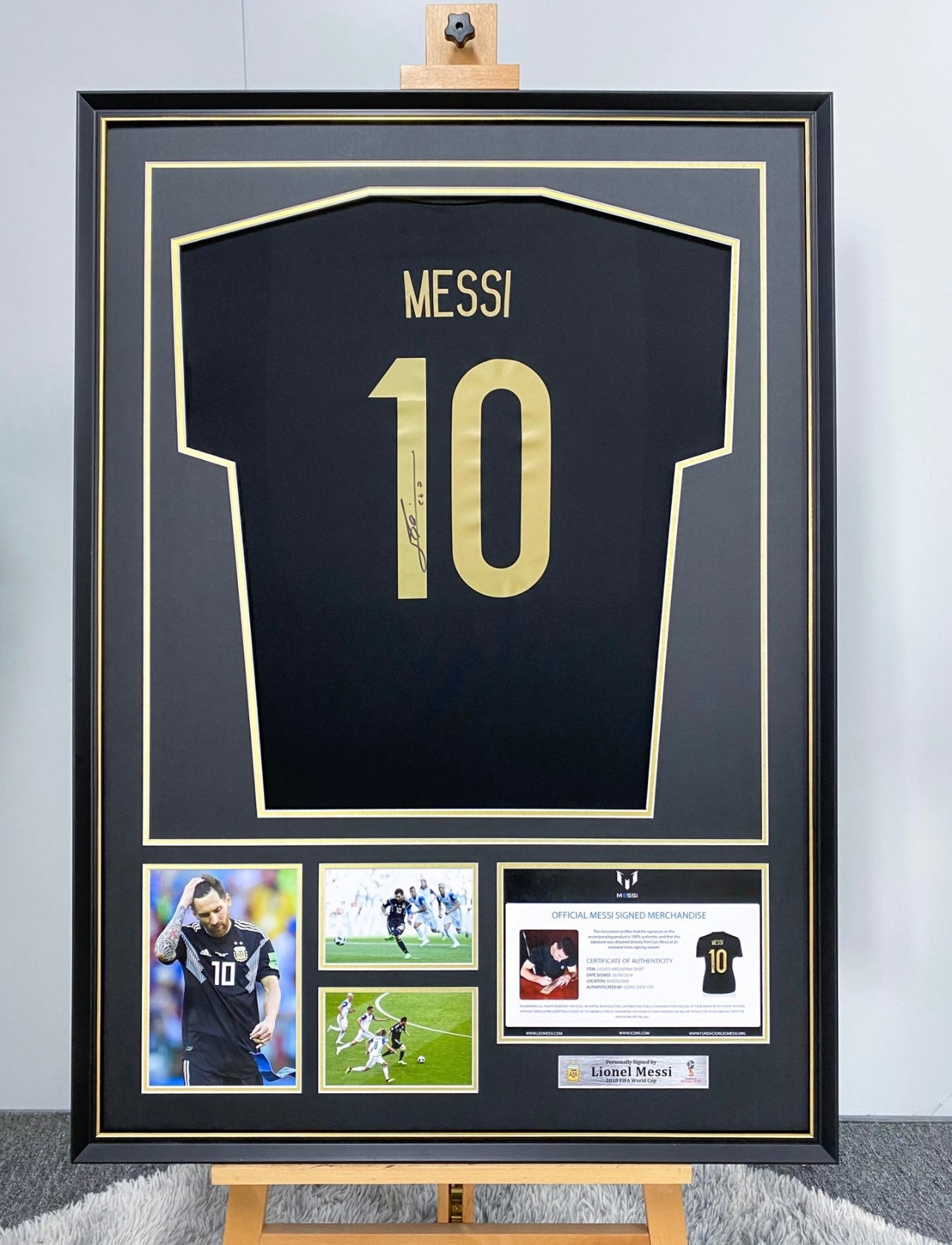 Lionel Messi Argentina Autographed Custom Framed Jersey