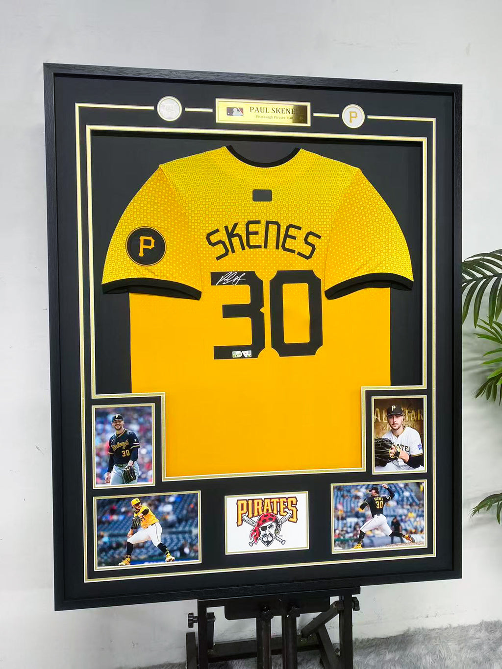 Paul Skenes Pittsburgh Pirates 30 Signed Yellow Jersey Display Frame