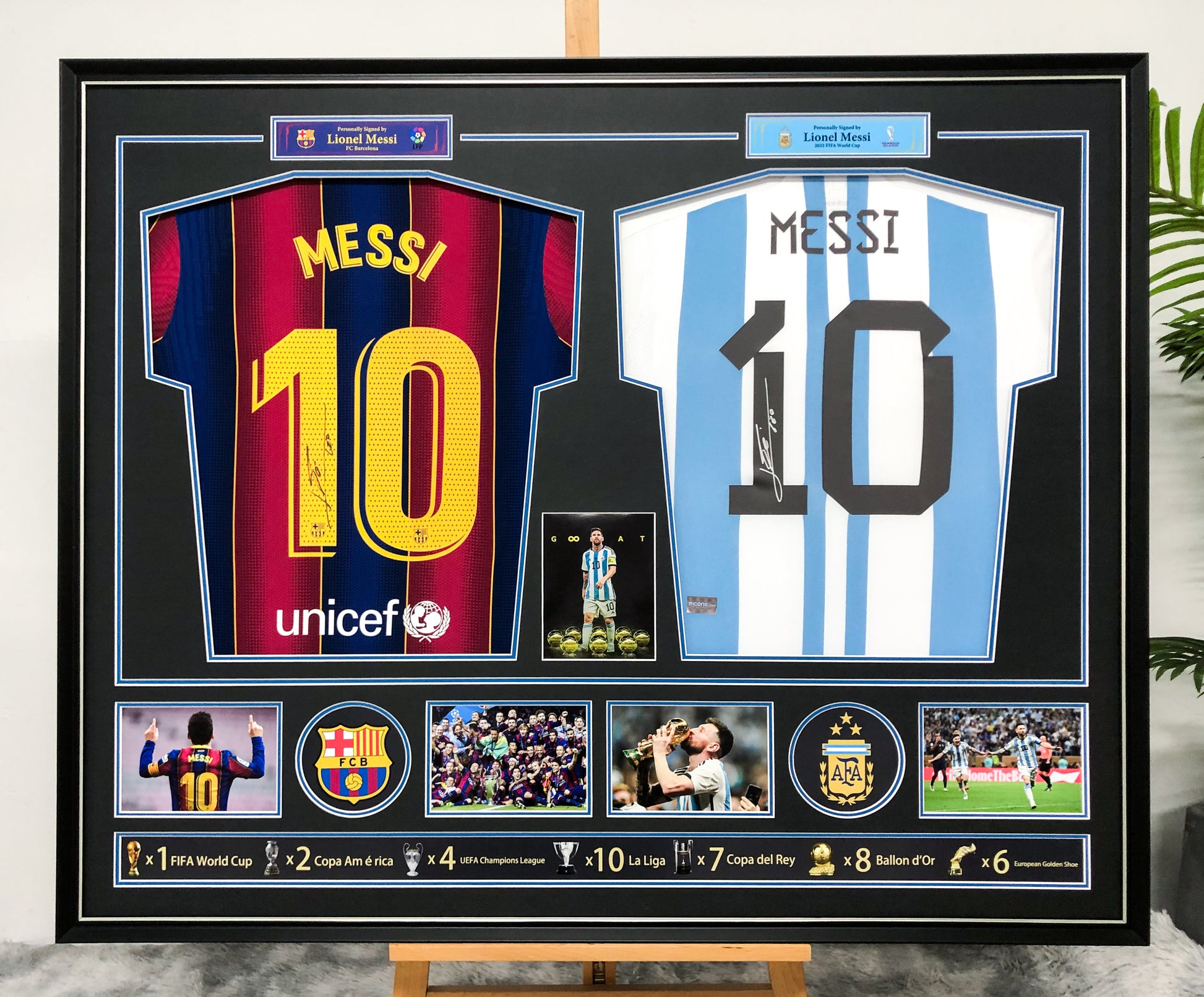 Lionel Messi Autographed Custom Framed Jersey