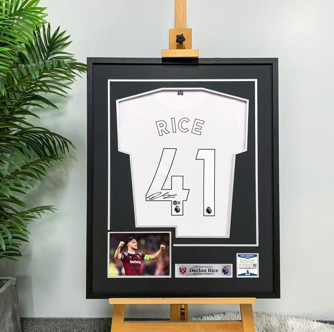Declan Rice West Ham United Autographed Custom Framed Jersey