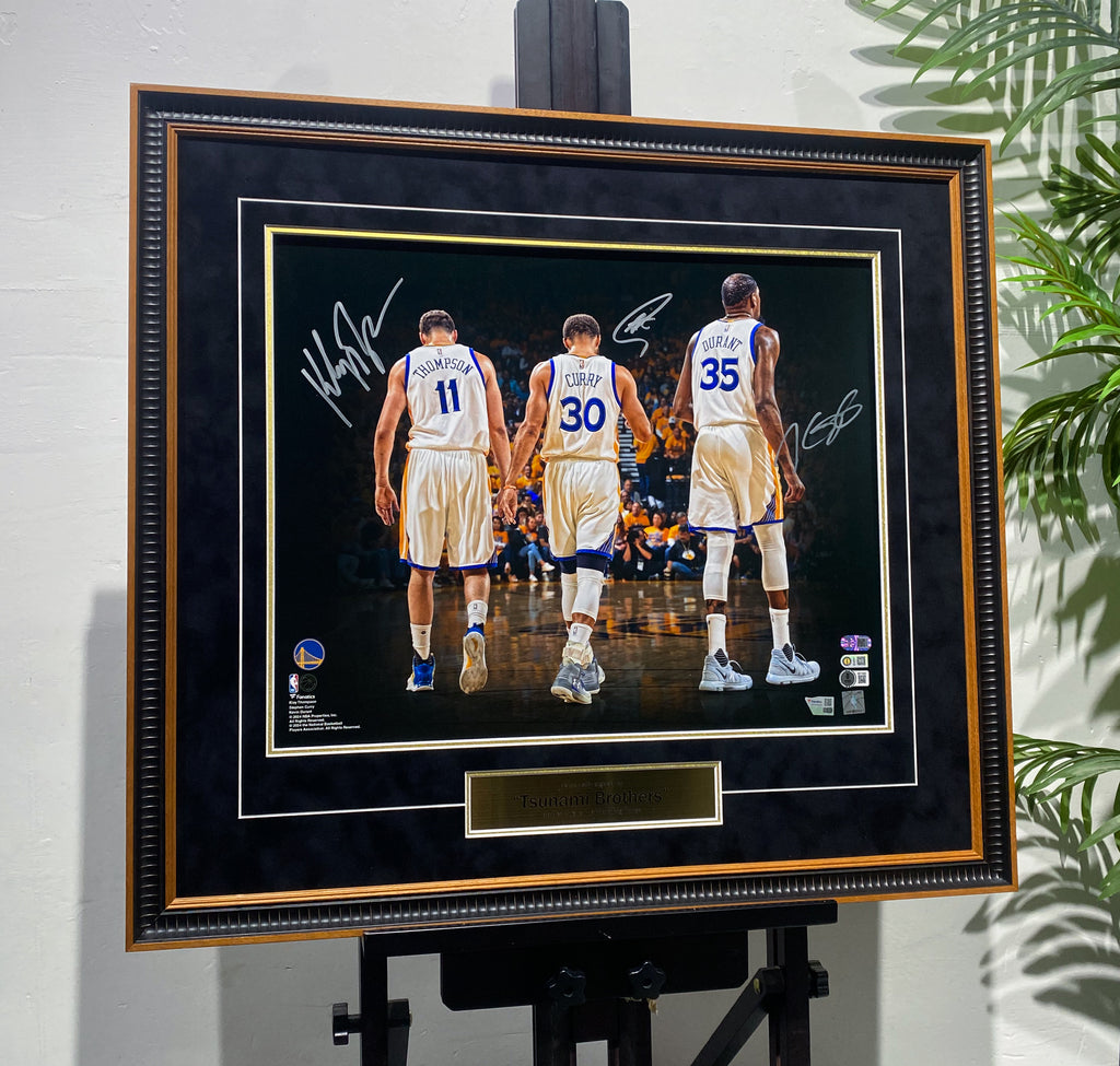 Curry Thompson Durant Golden State Warriors Multi‑Signed Photo Framing