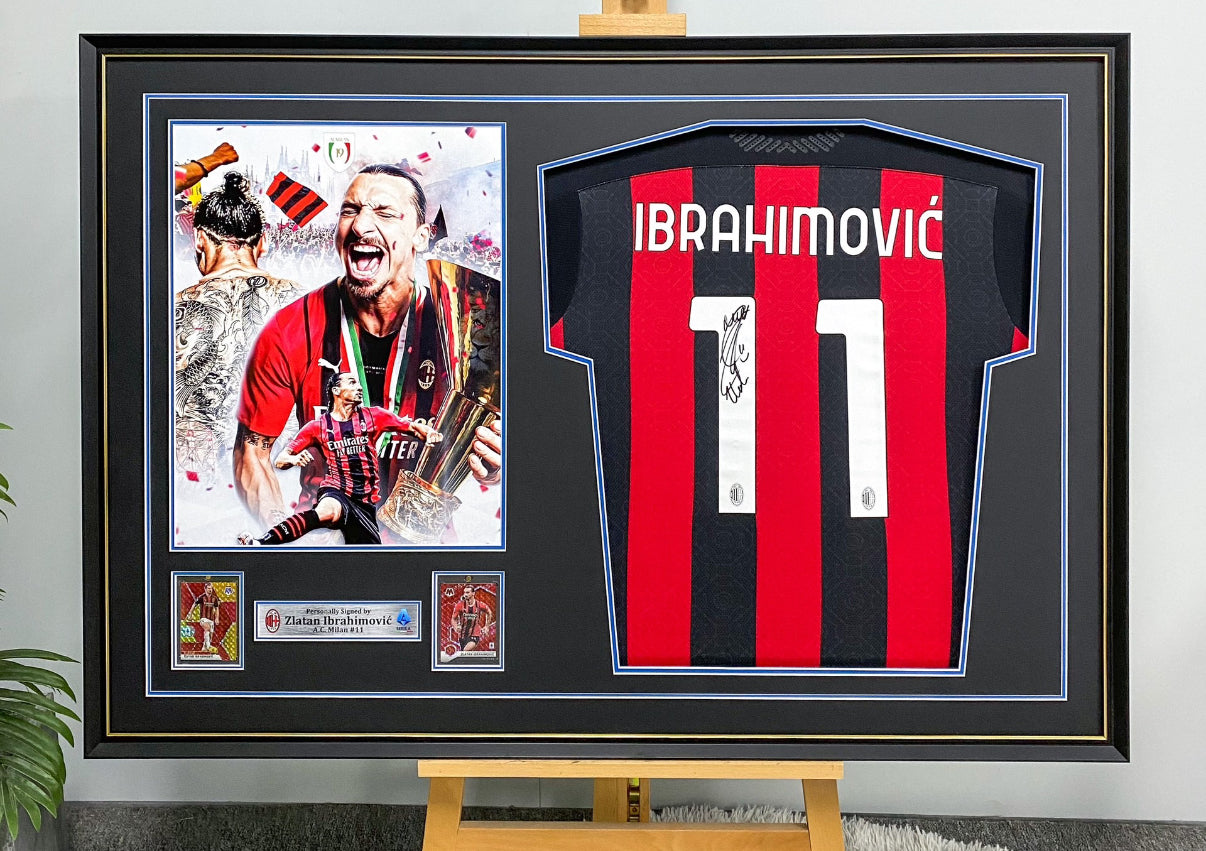 Zlatan Ibrahimović AC Milan Autographed Jersey Framed