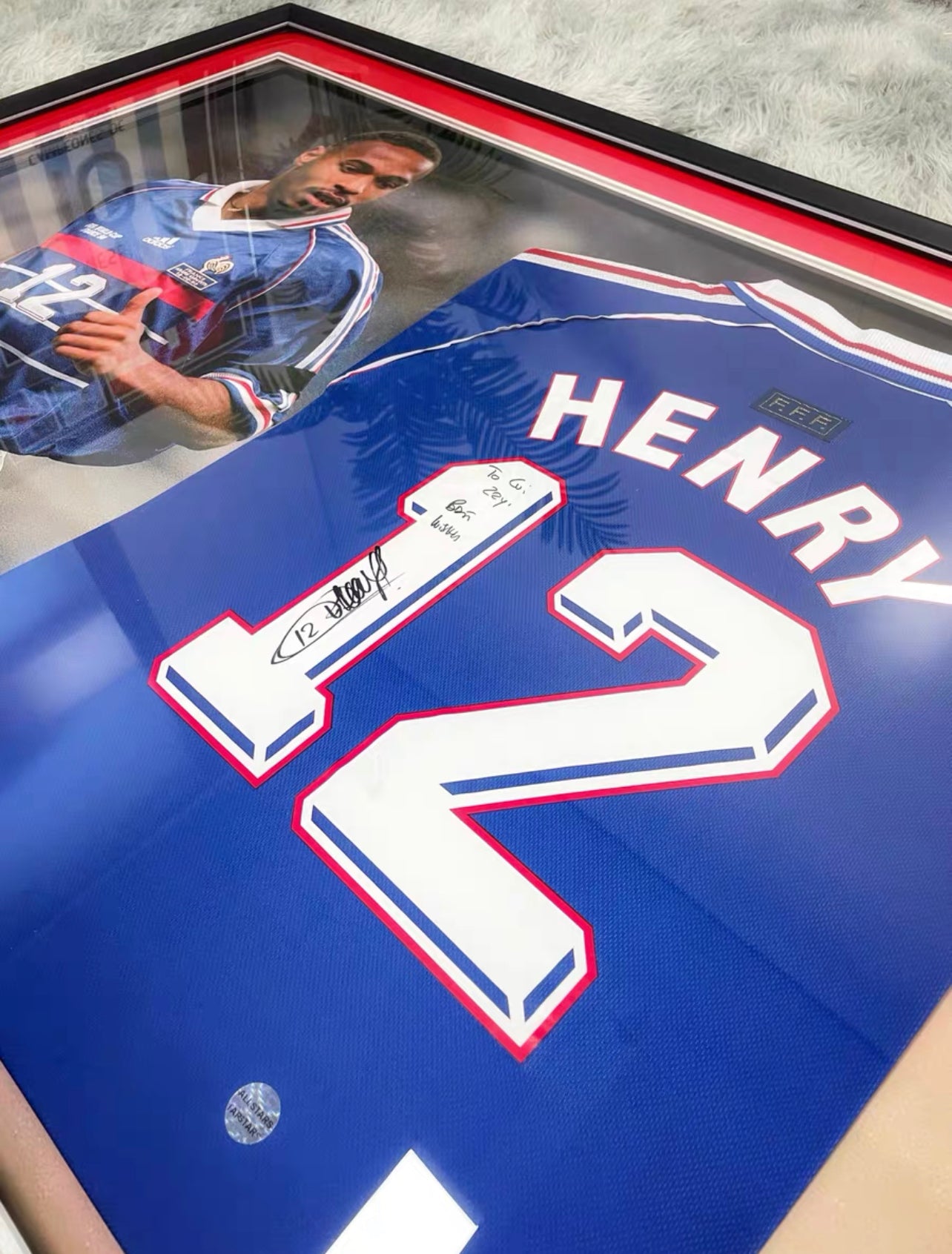 Thierry Henry France National Team Autographed Custom Framed Jersey