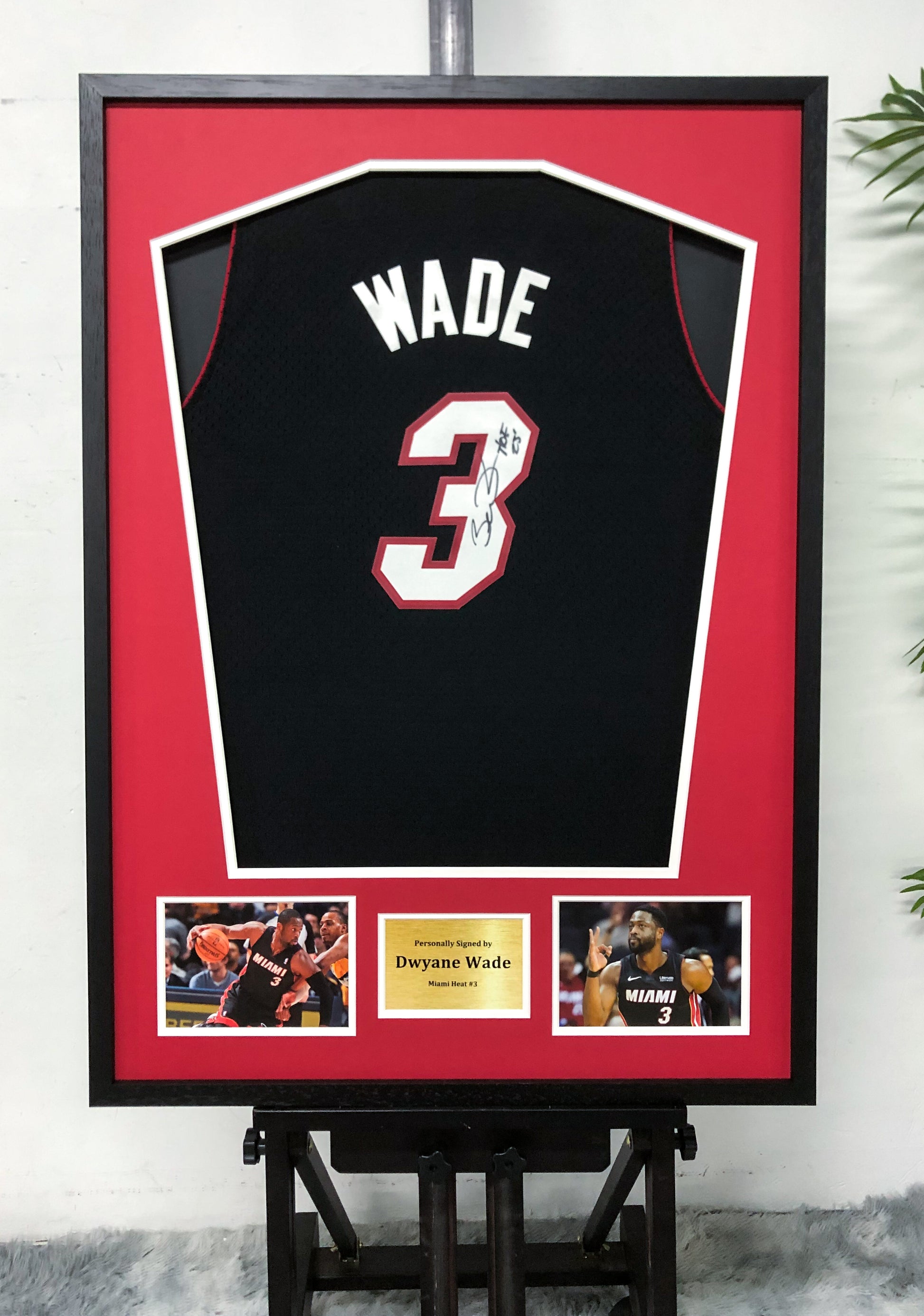 Dwyane Wade Miami Heat Autographed Jersey Framed