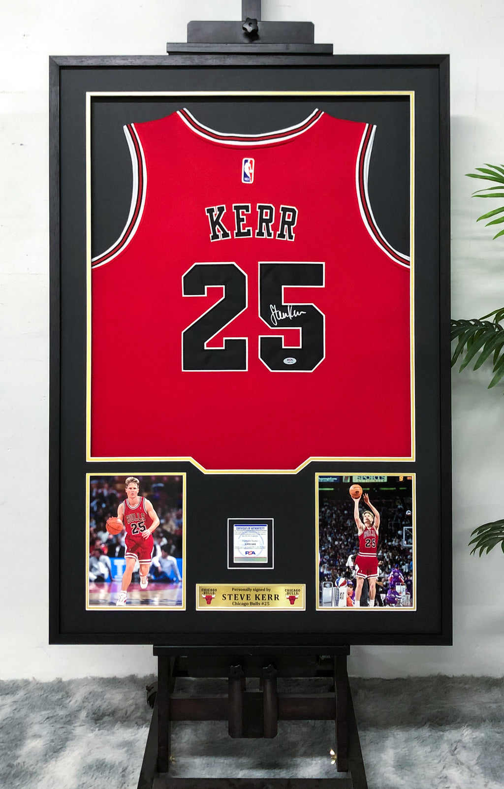 Steve Kerr Chicago Bulls Autographed Jersey Standard Framed