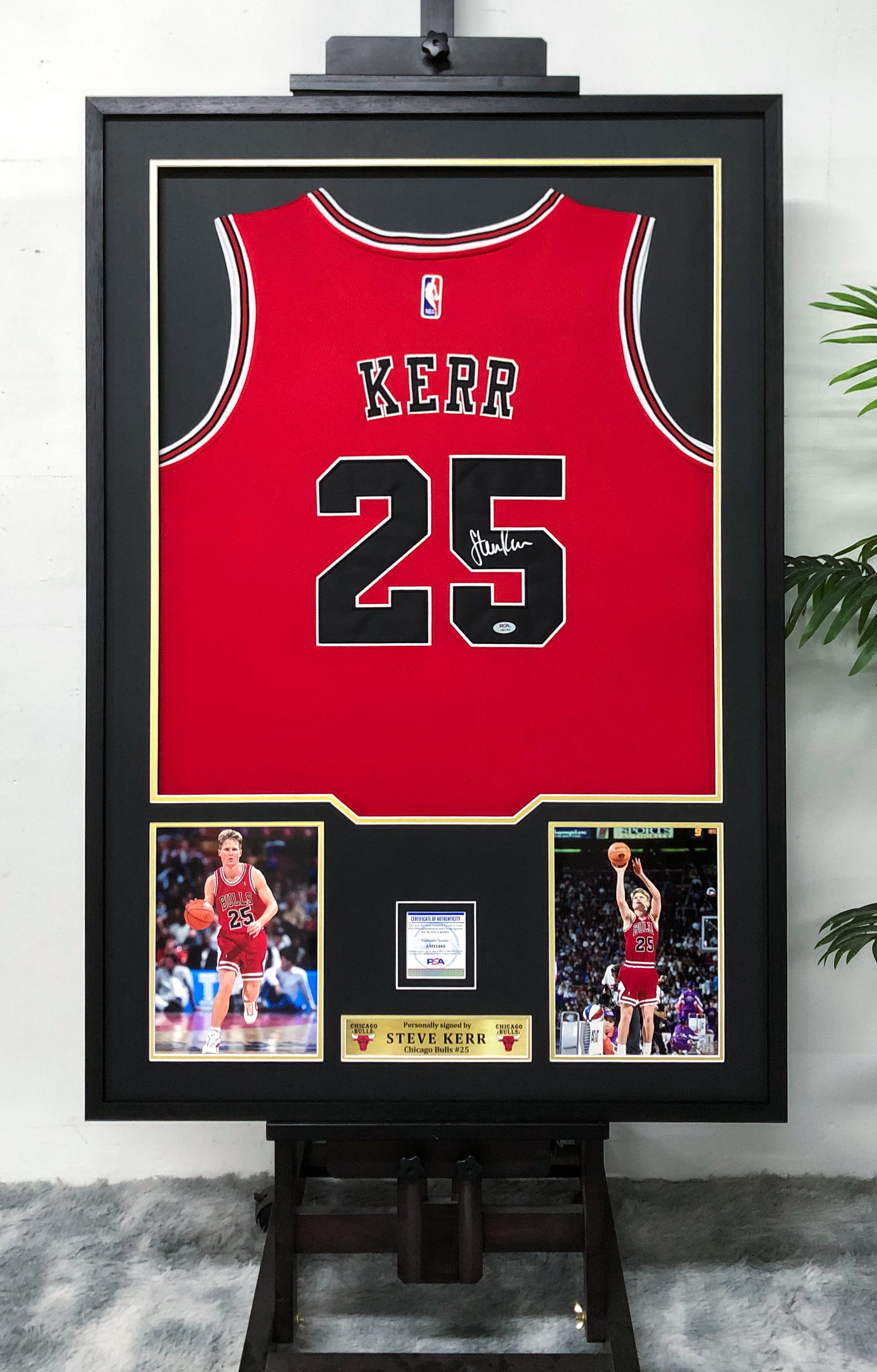 Steve Kerr Chicago Bulls Autographed Jersey Standard Framed