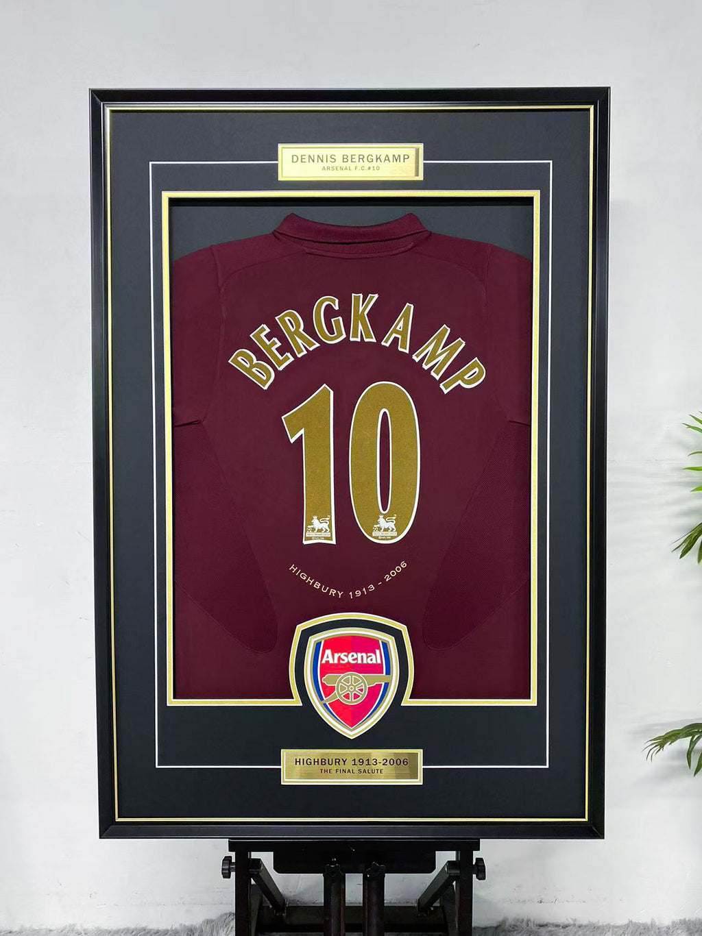 Dennis Bergkamp Arsenal 10 Highbury Farewell Signed Jersey Display Frame