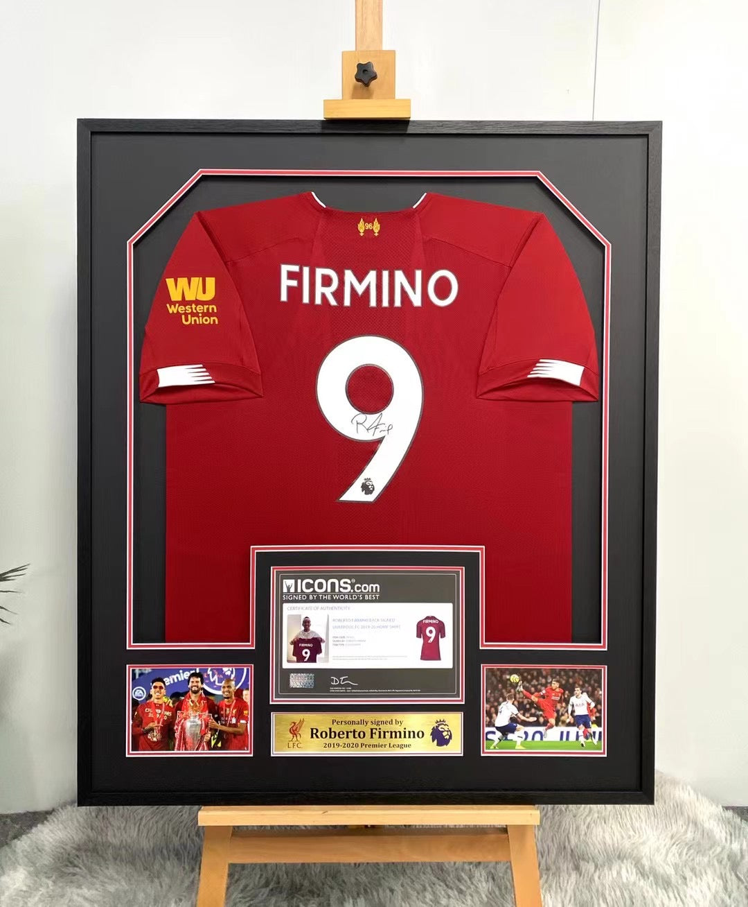 Roberto Firmino Liverpool FC Autographed Jersey Standard Framed