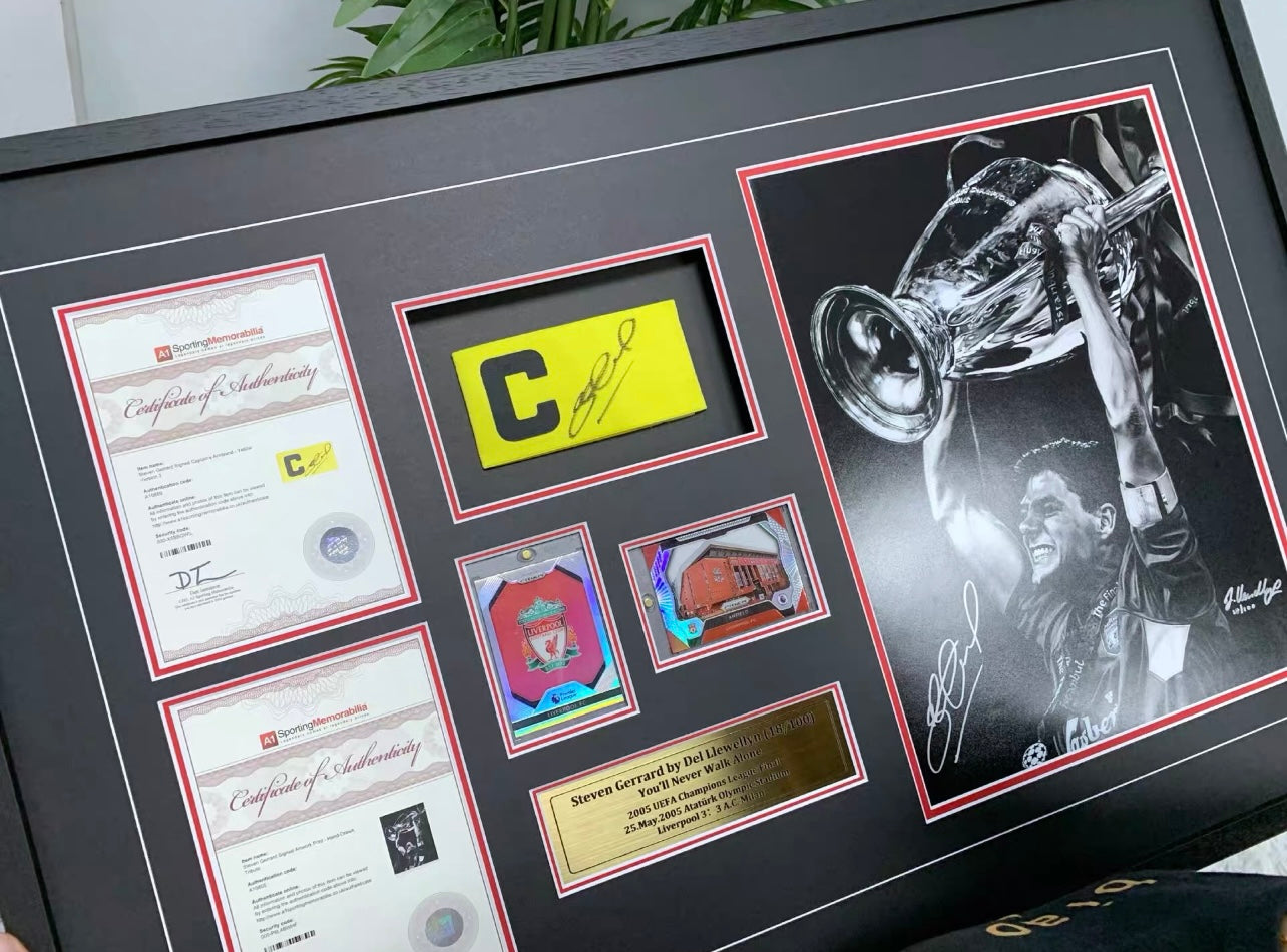 Steven Gerrard Liverpool FC Collectible Custom Framed Item