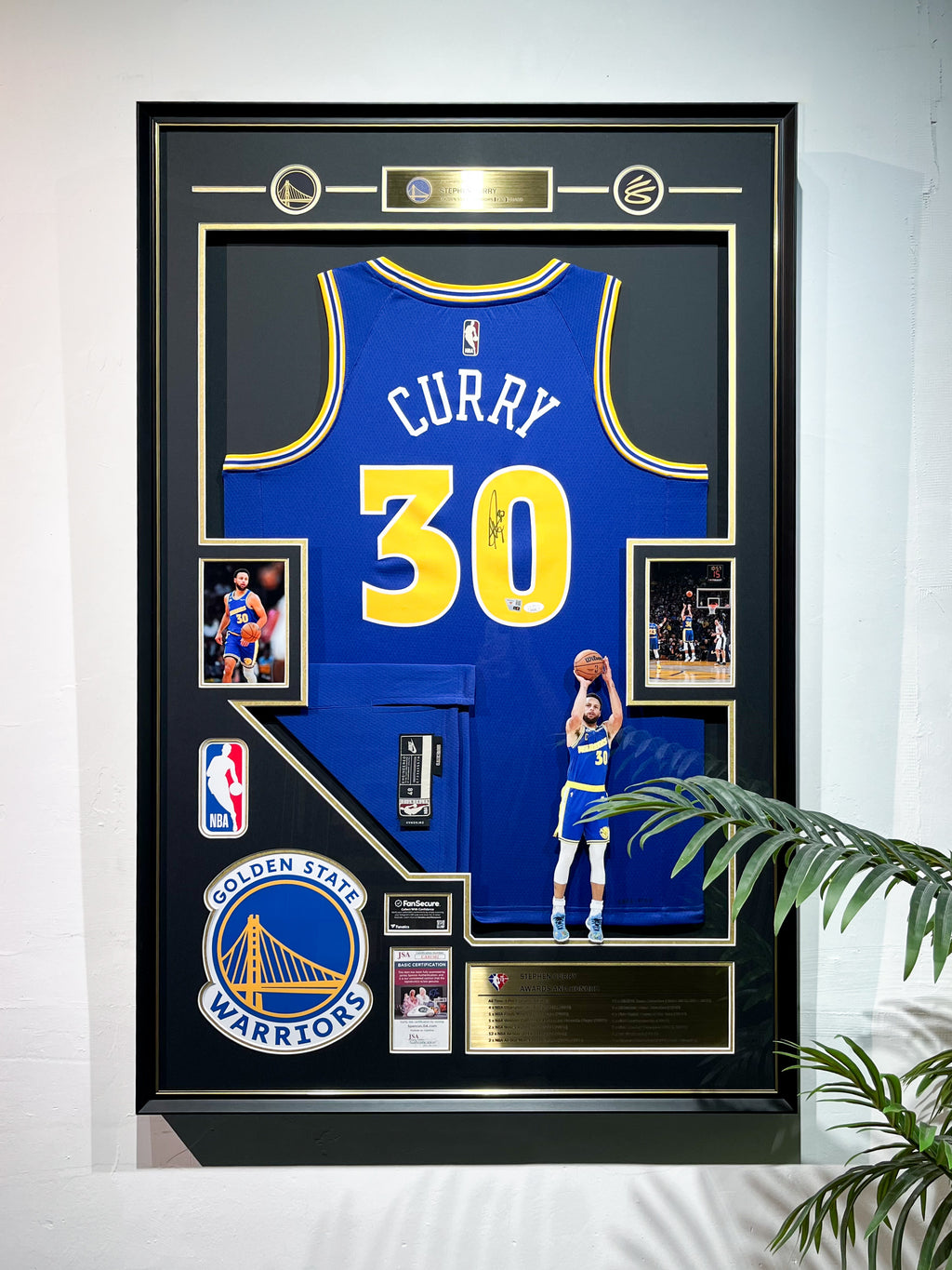 Stephen Curry Golden State Warriors #30 Signed Blue Home Jersey Framed Display