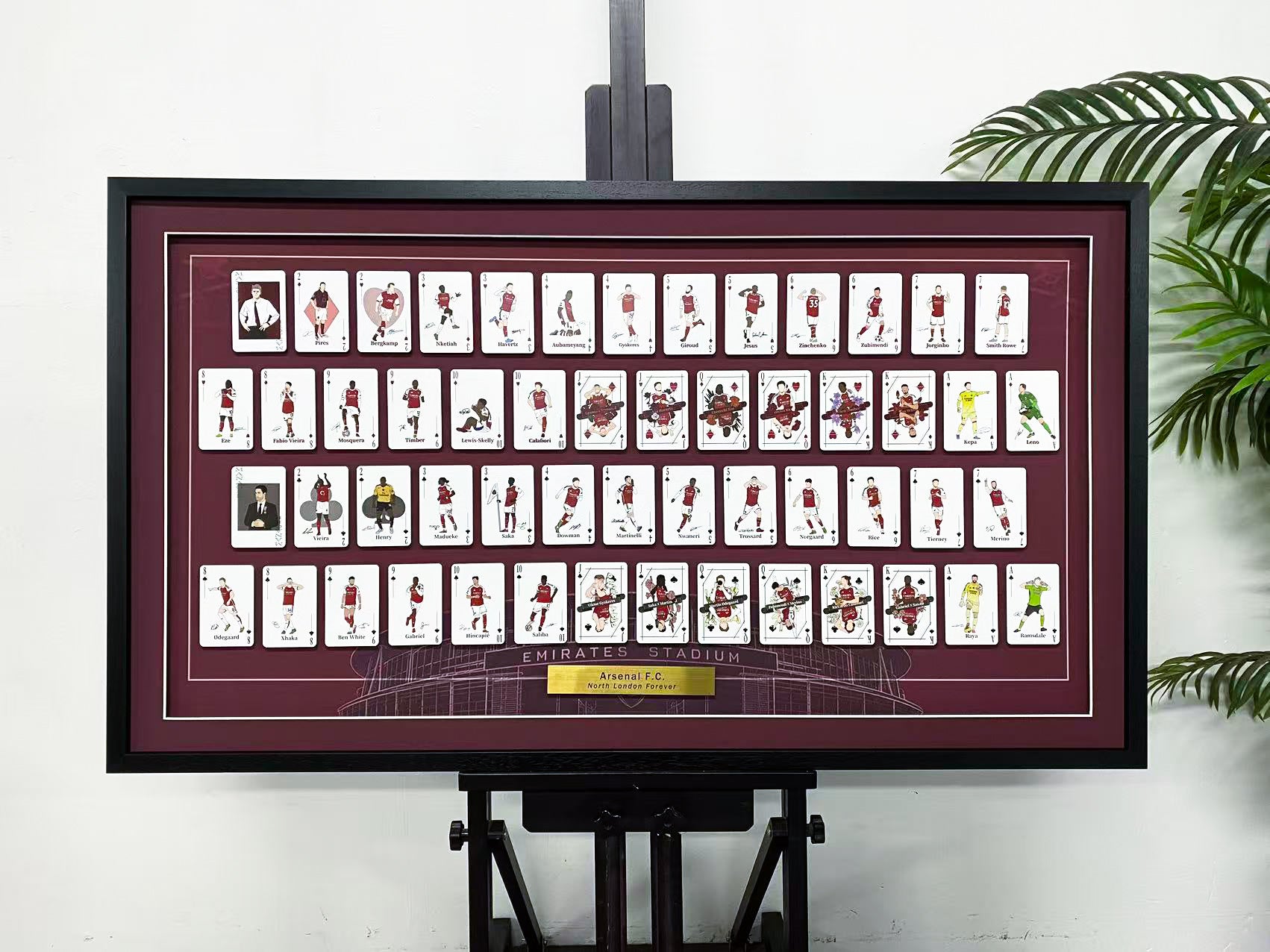 Arsenal F.C. Player Playing Cards Display Frame Emirates Stadium