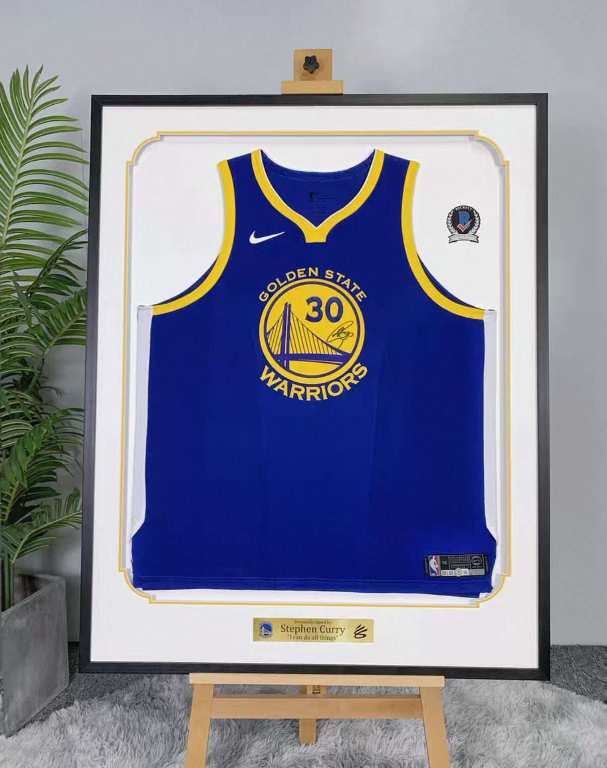 Stephen Curry Golden State Warriors Autographed Custom Framed Jersey