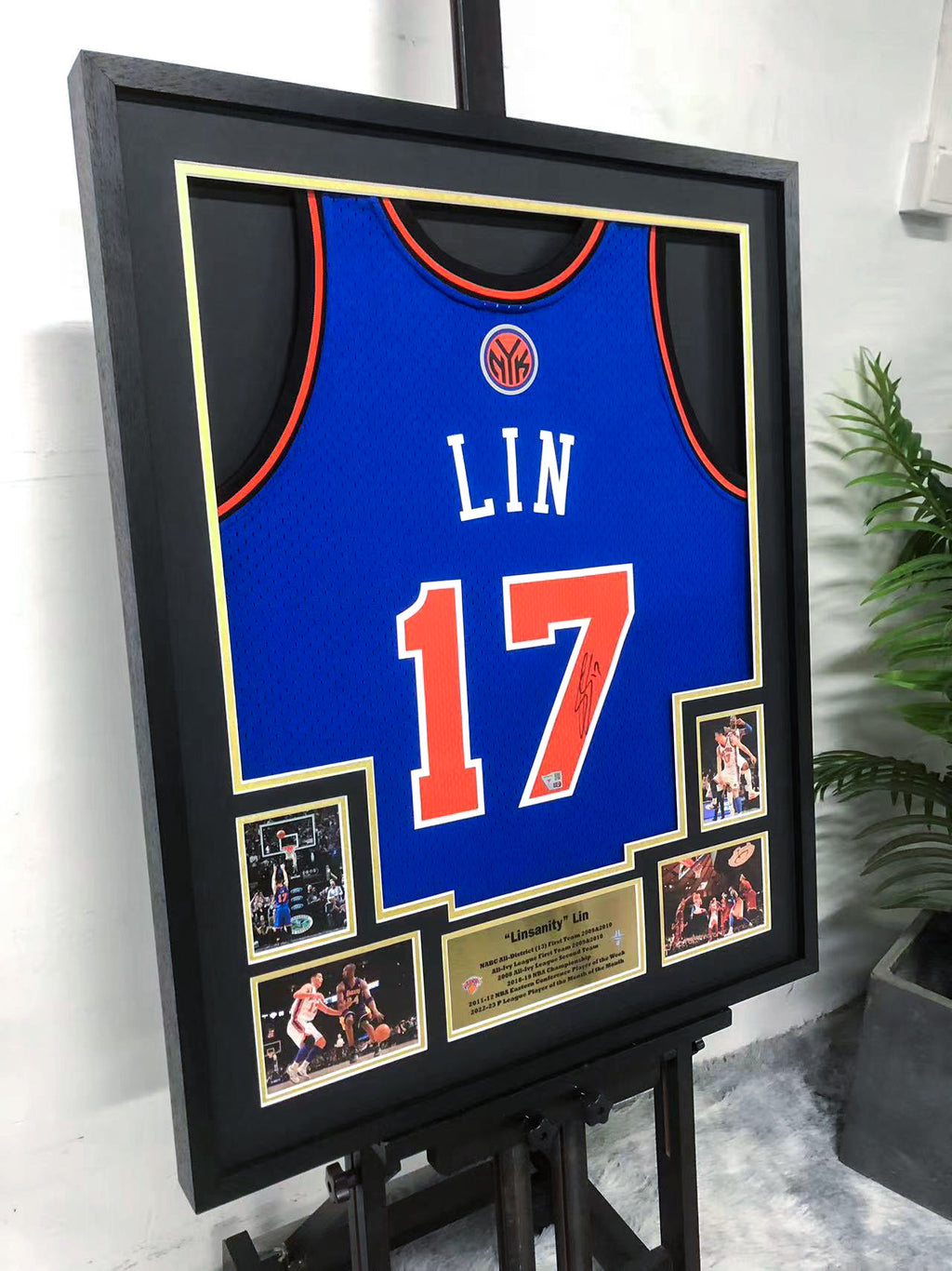 Jeremy Lin New York Knicks Jersey Custom Framing