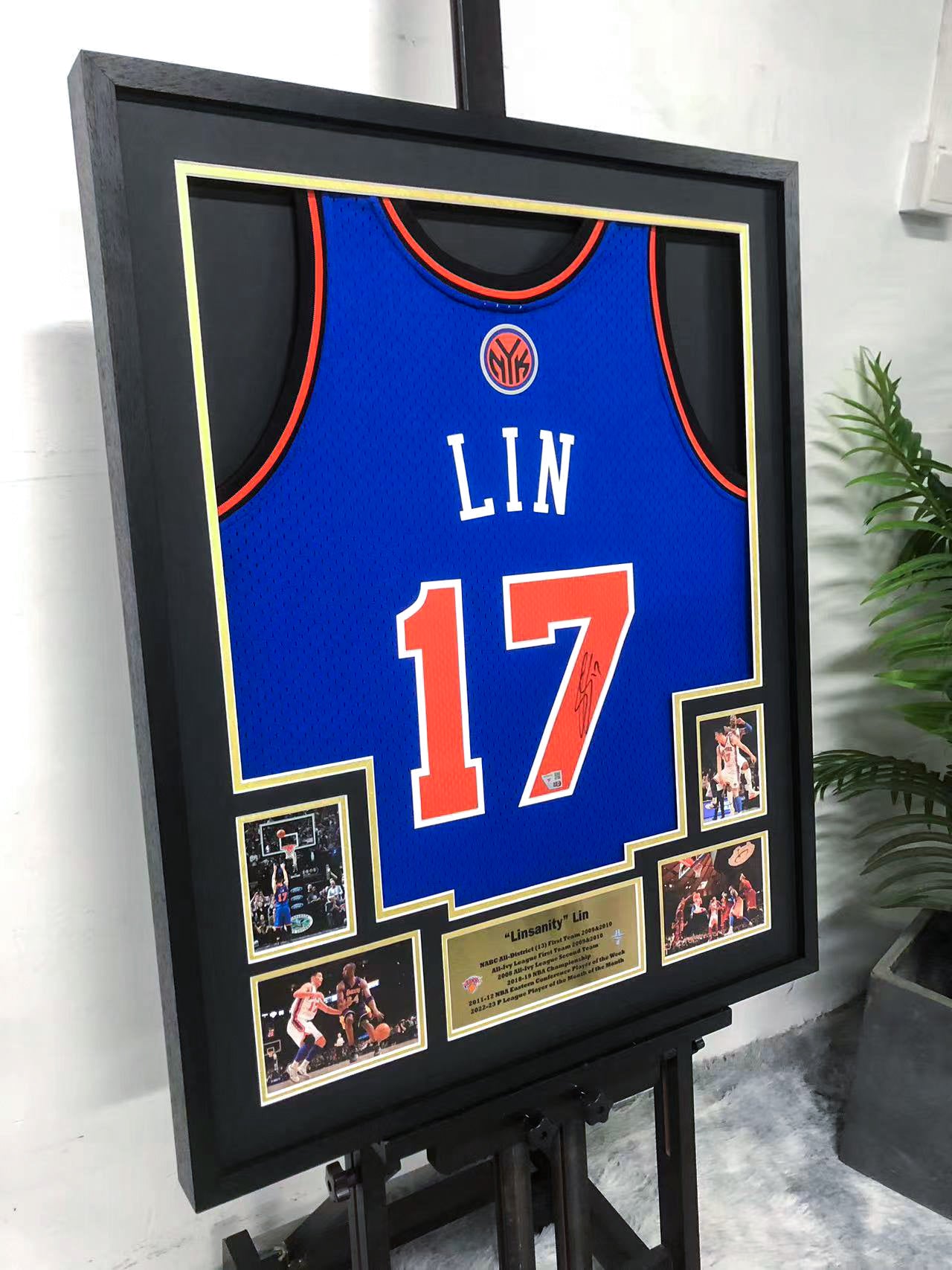 Jeremy Lin New York Knicks Jersey Custom Framing