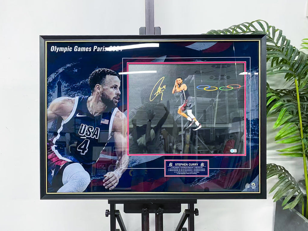 Stephen Curry Team USA Paris 2024 Olympics Signed Photo Display Frame