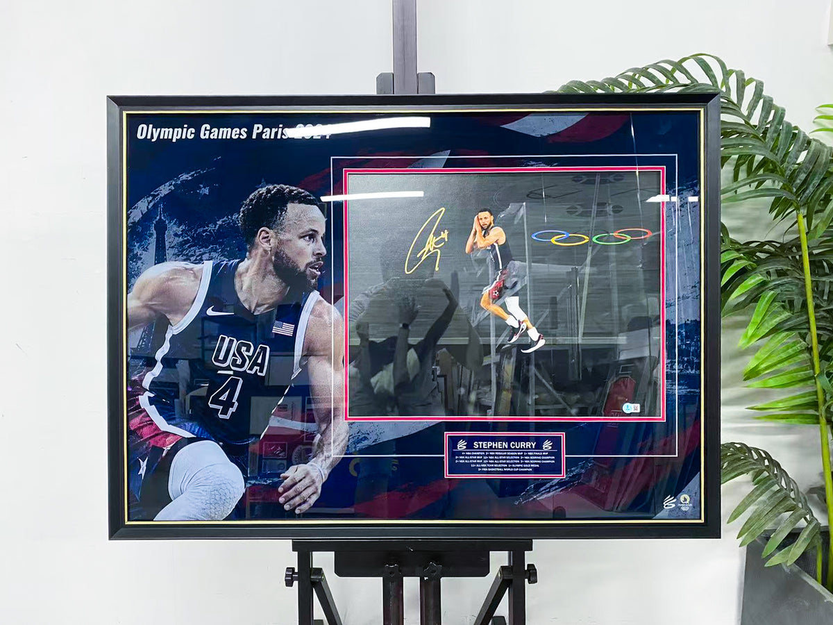 Stephen Curry Team USA Paris 2024 Olympics Signed Photo Display Frame