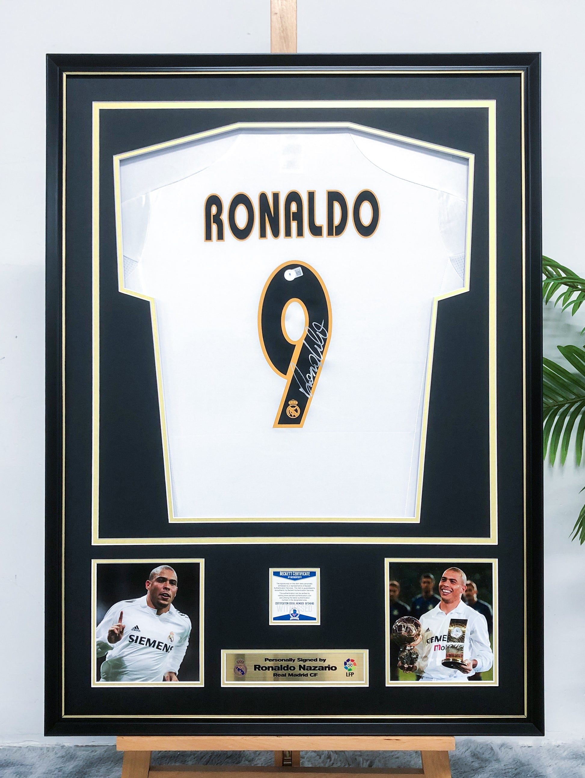 Ronaldo Nazario Real Madrid CF Autographed Jersey Framed