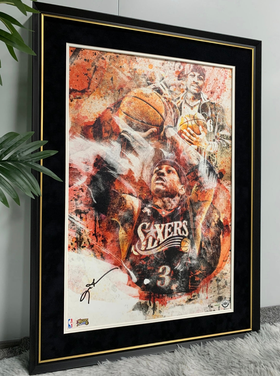 Philadelphia 76ers Allen Iverson Custom Framed Poster