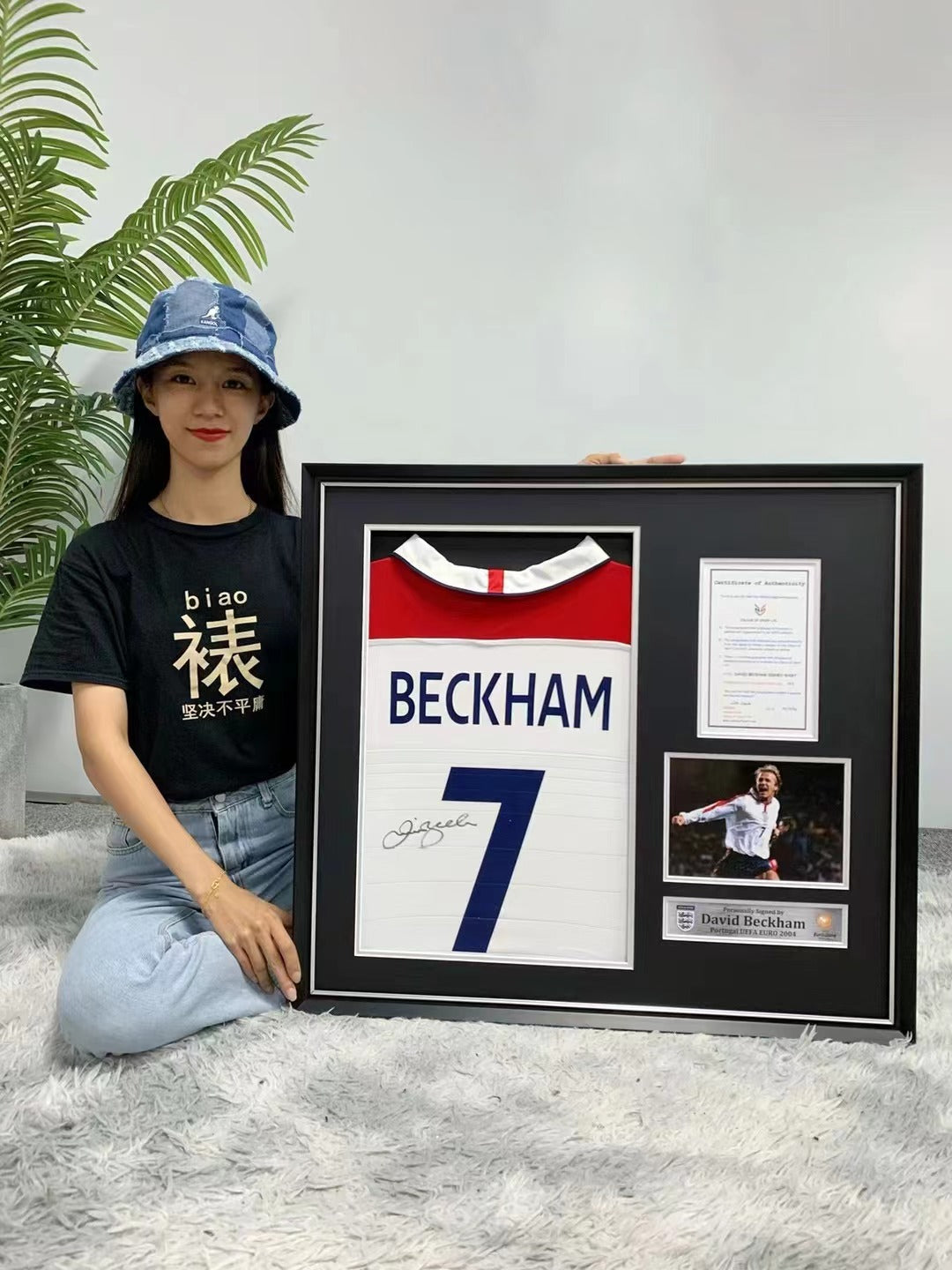 David Beckham England Signed Jersey Framing
