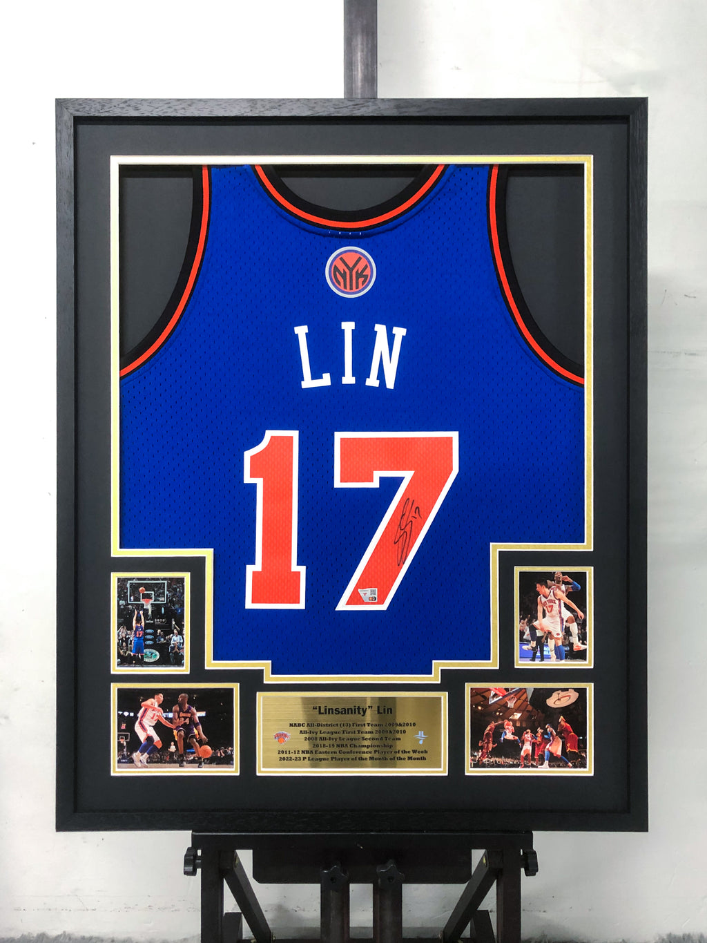 Jeremy Lin New York Knicks Jersey Custom Framing