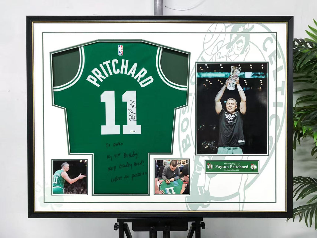 Boston Celtics Payton Pritchard Autographed Jersey with Standard Design Framed