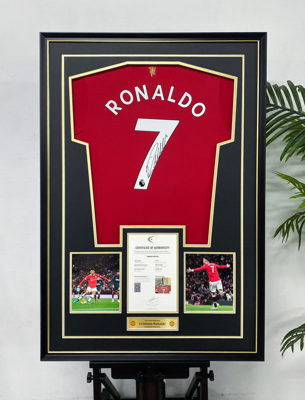 Cristiano Ronaldo Manchester United #7 Jersey Framed