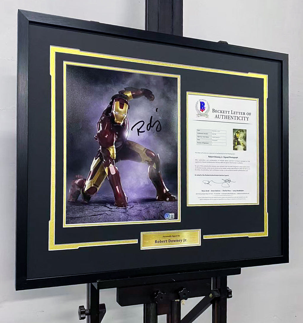Robert Downey Jr Iron Man Signed Photo Framed