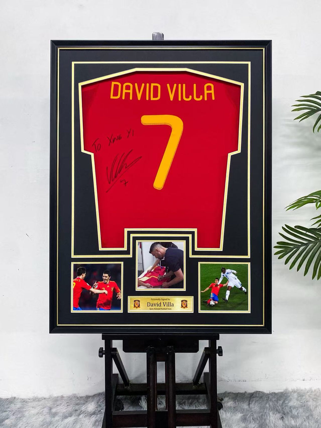 David Villa Spain National Team Jersey Framing