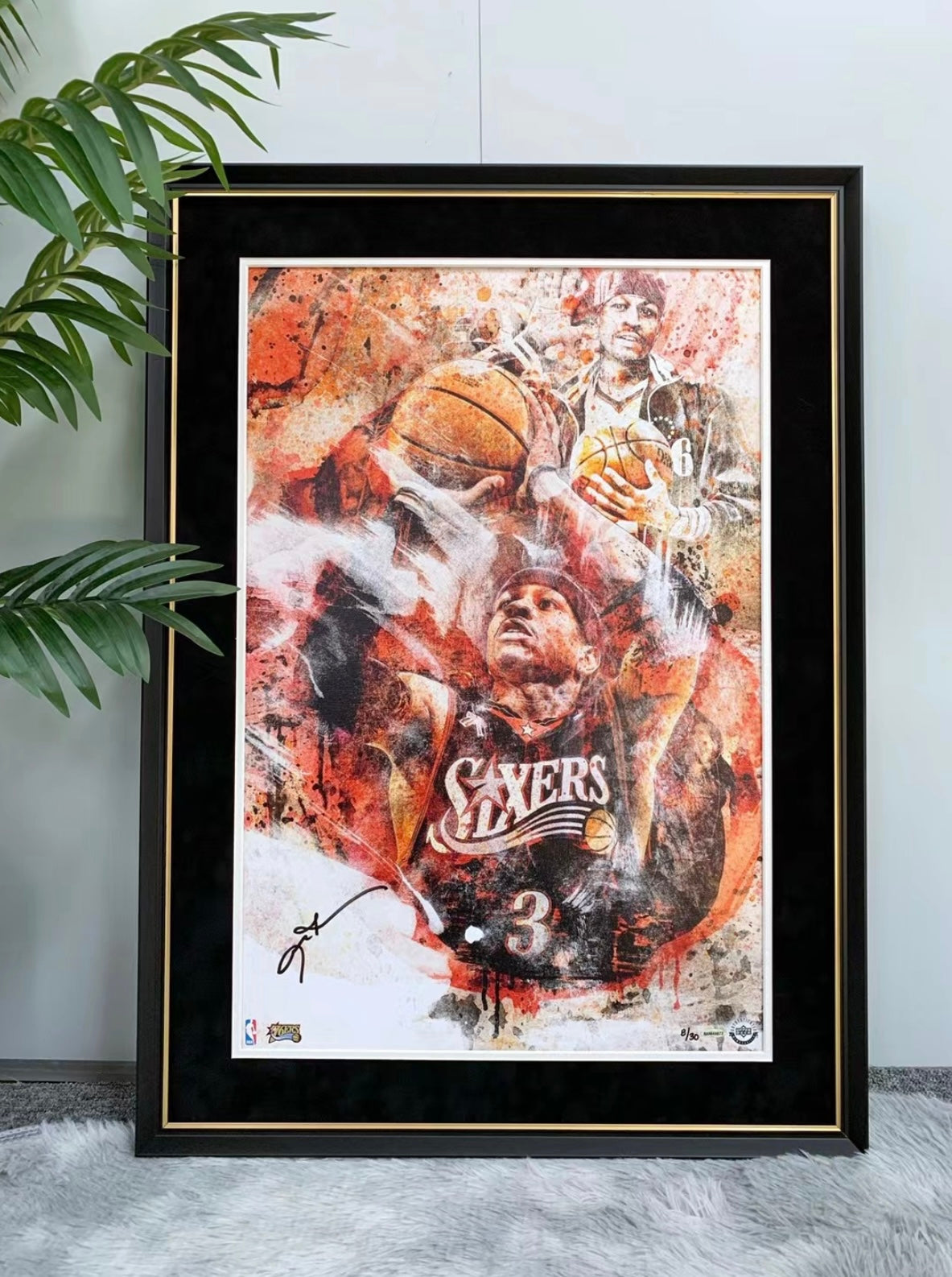 Philadelphia 76ers Allen Iverson Custom Framed Poster