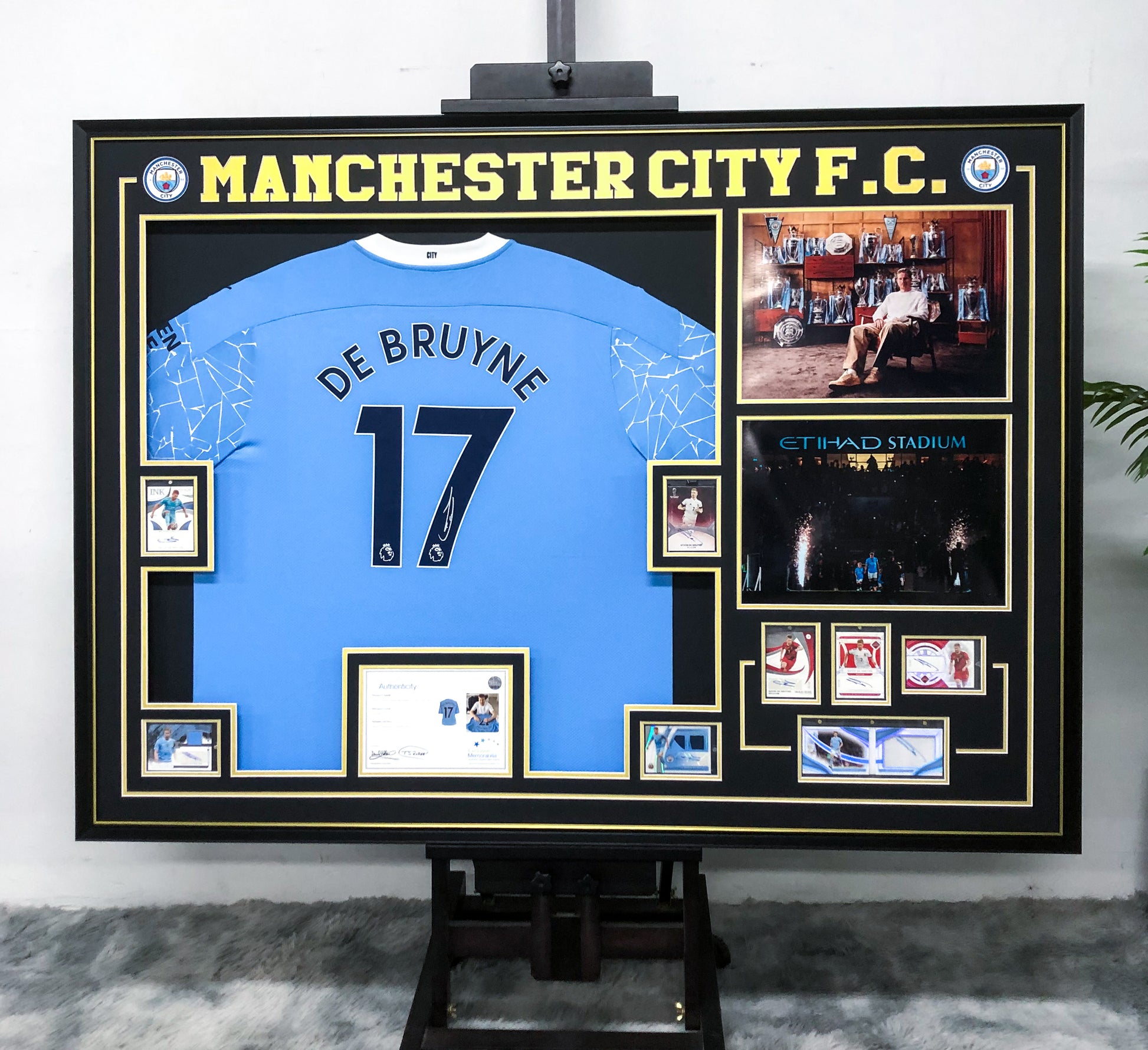 De Bruyne Manchester City FC Framed Signed Jersey