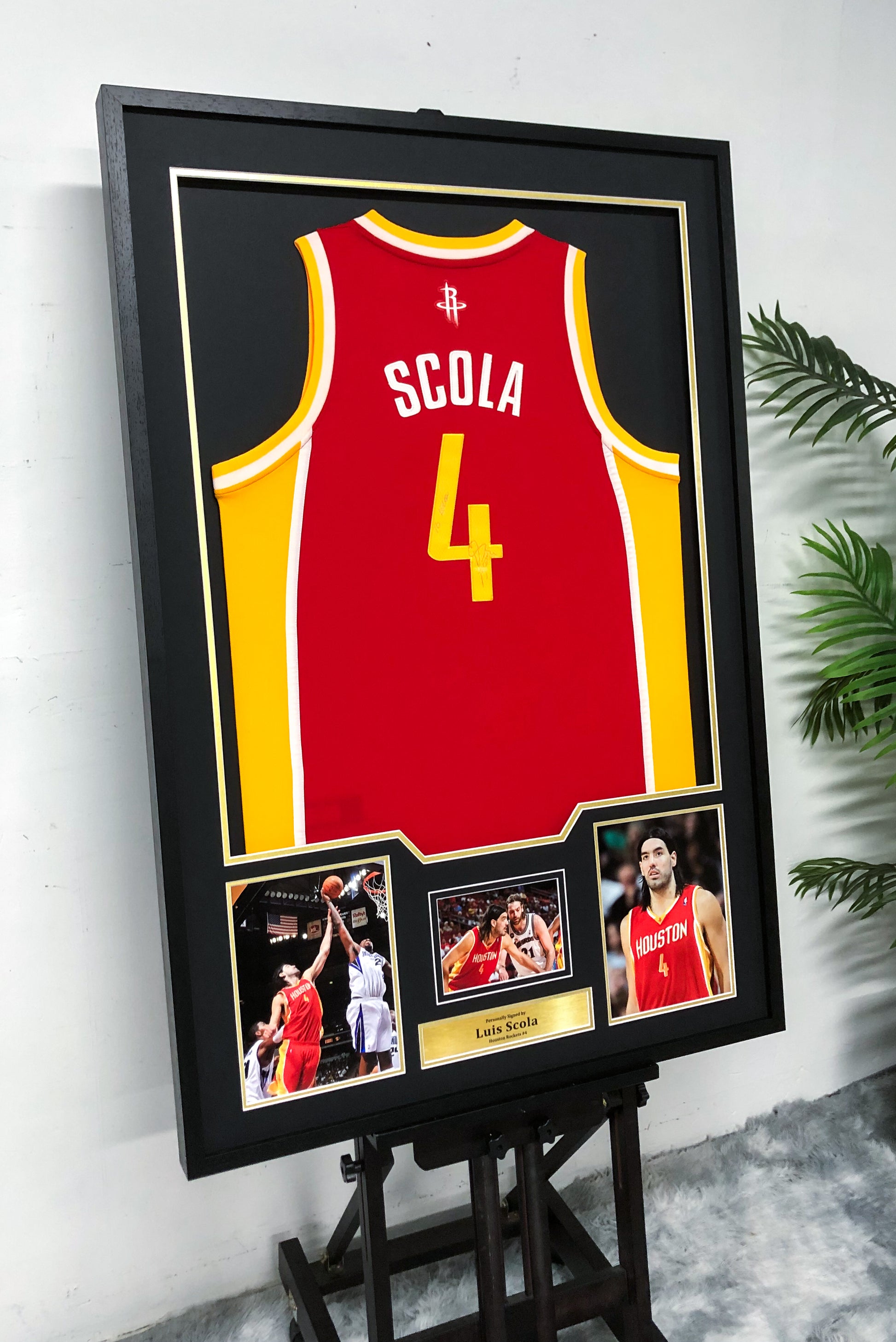 Luis Scola Houston Rockets Autographed Custom Framed Jersey