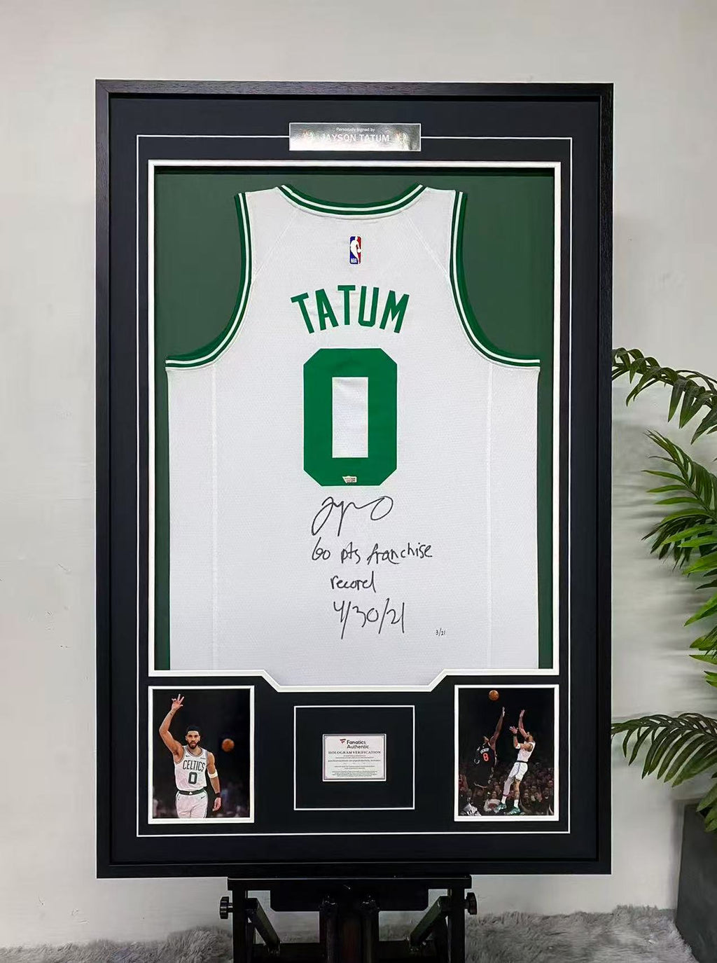 Jayson Tatum Boston Celtics Autographed Jersey Framing