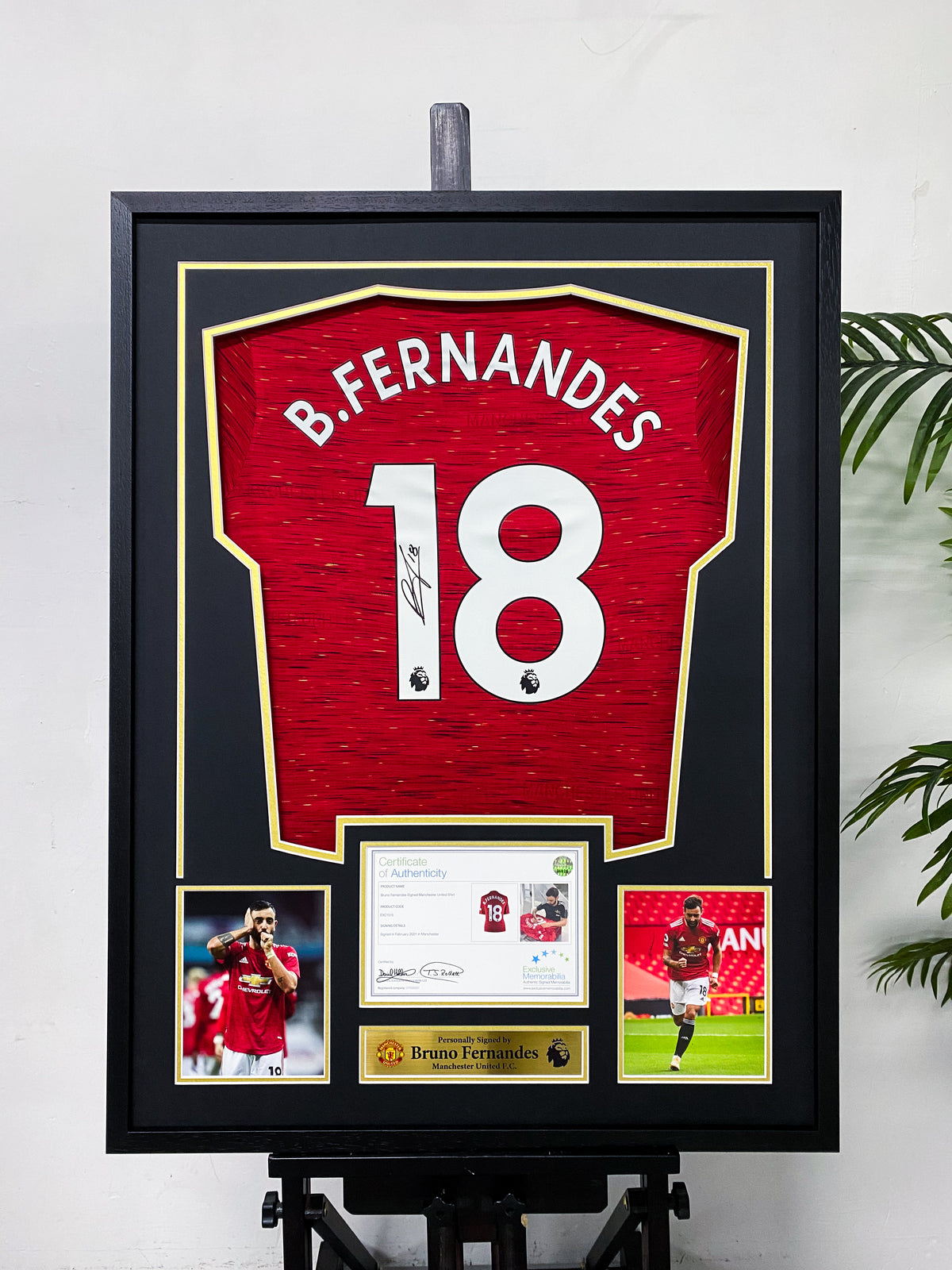 Bruno Fernandes Manchester United Jersey Framing
