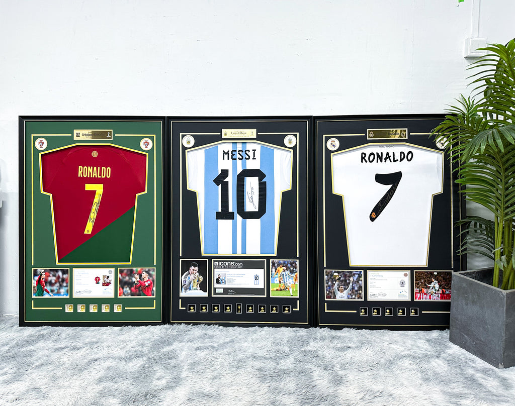 Cristiano Ronaldo & Lionel Messi Jersey Custom Framing