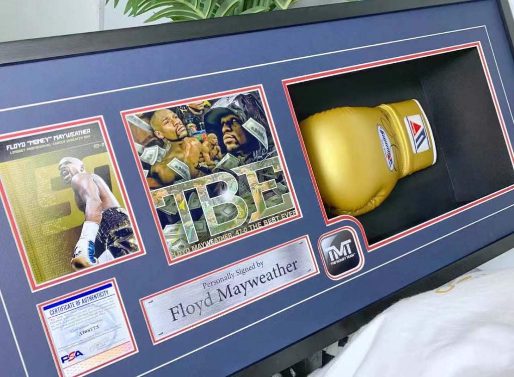 Floyd Mayweather Boxing Gloves Sentimental Item Custom Framing