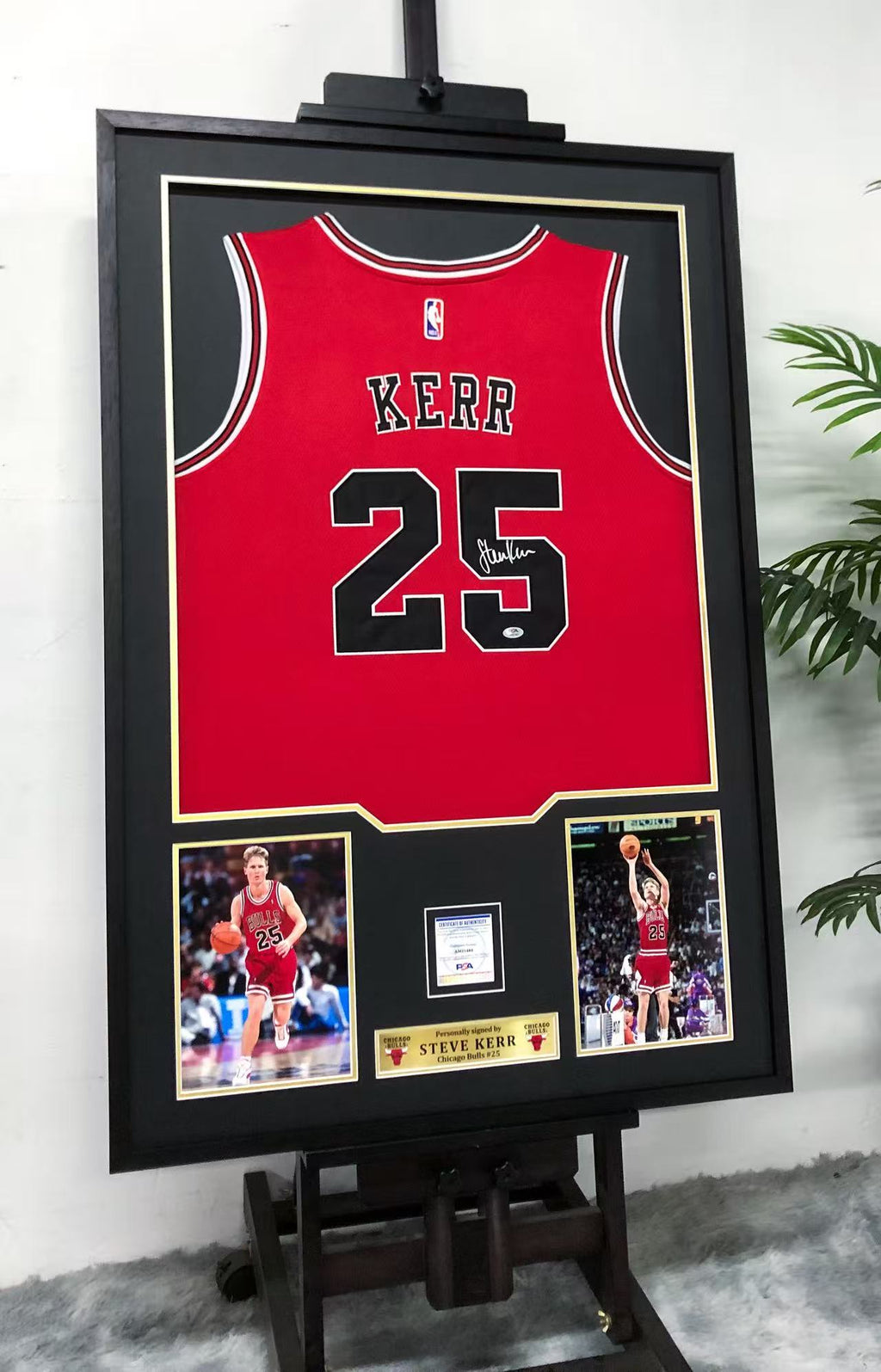 Steve Kerr Chicago Bulls Autographed Jersey Standard Framed